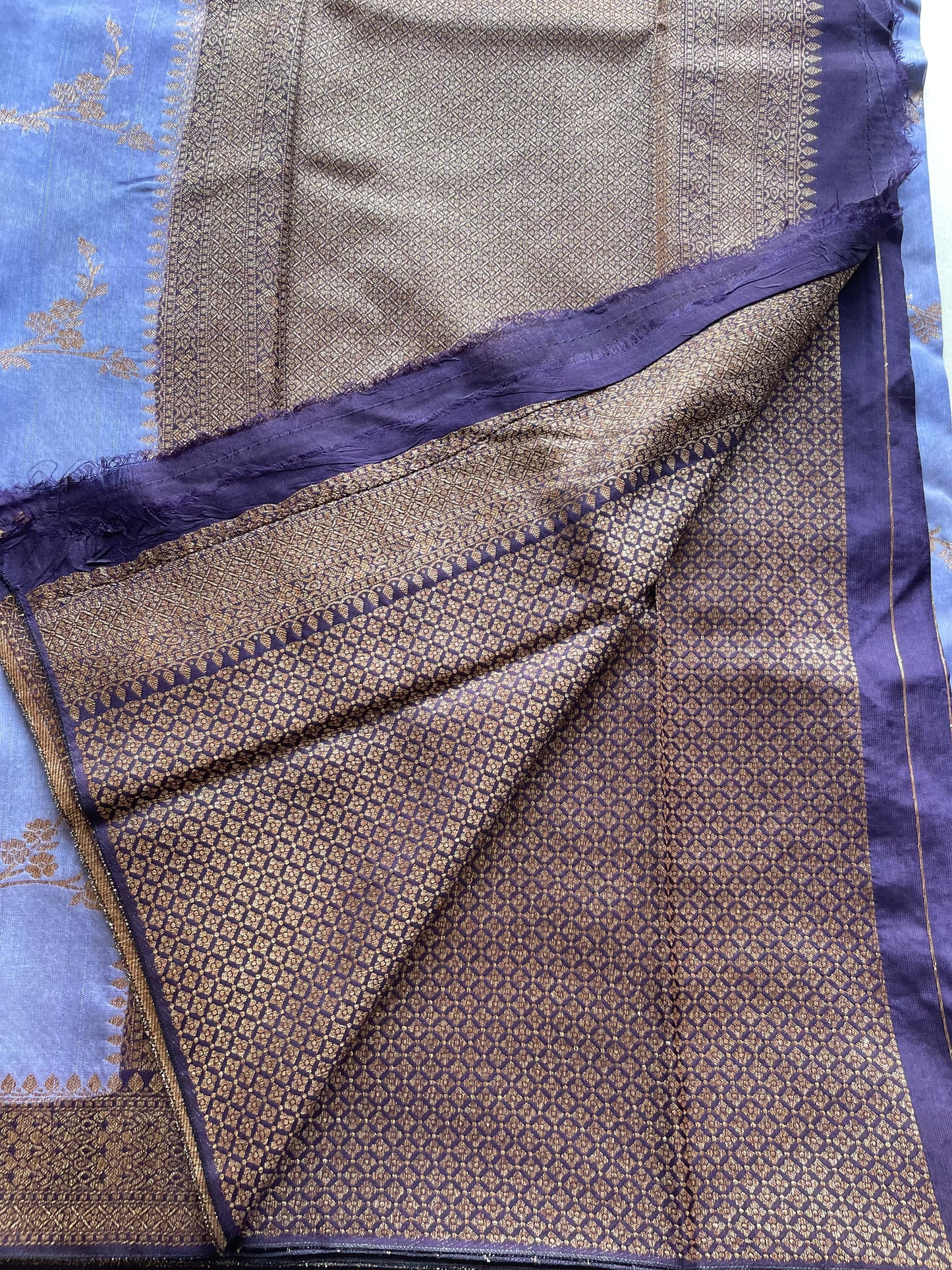 Purple Jaal Banarasi Tussar Silk Saree