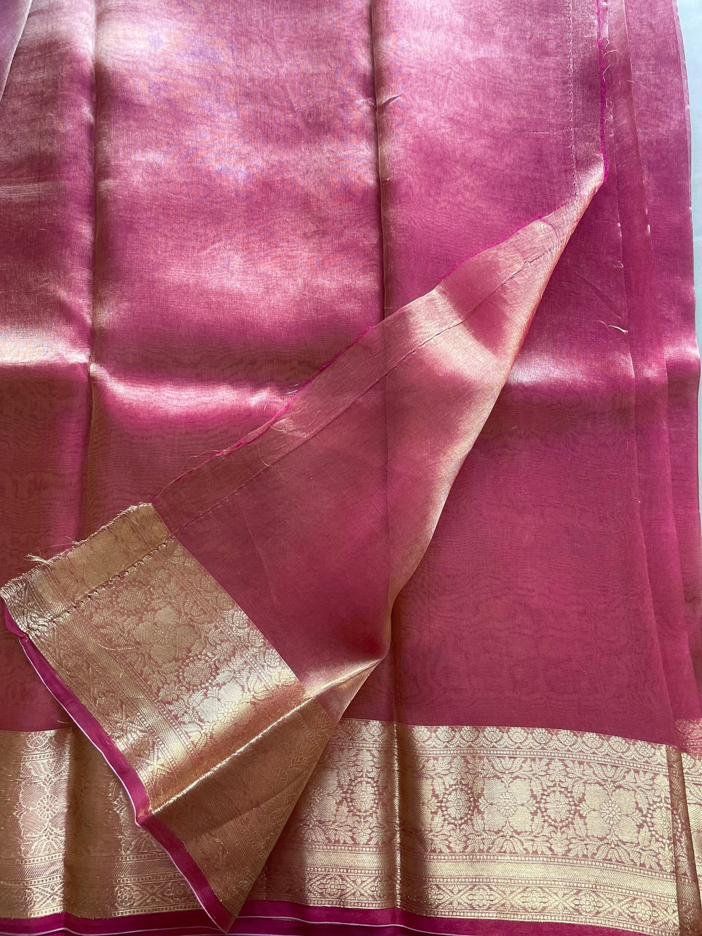 Pink Pure Tissue Silk Saree