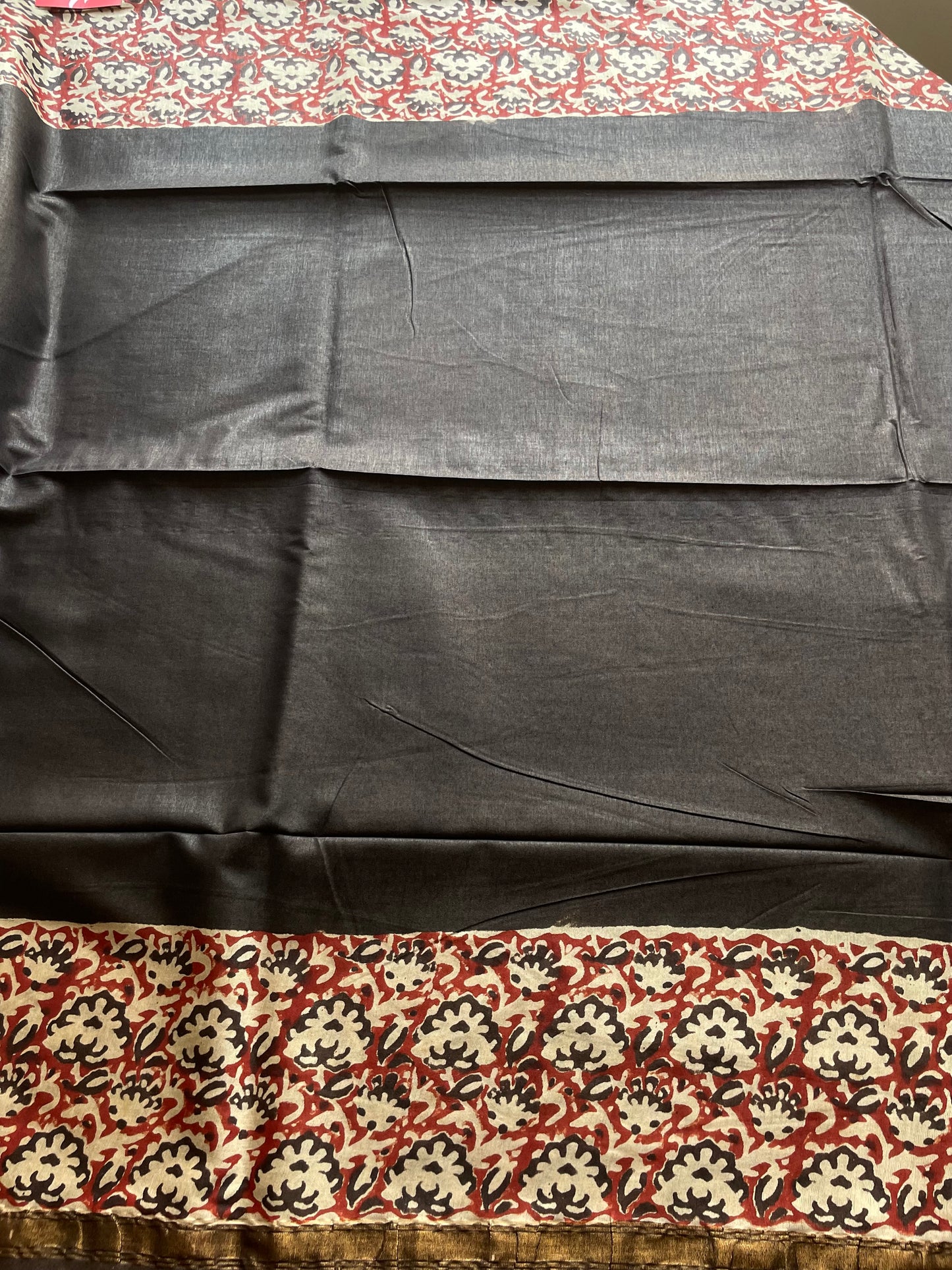 Ajrakh HandBlock 05 Chanderi Silk Cotton Saree