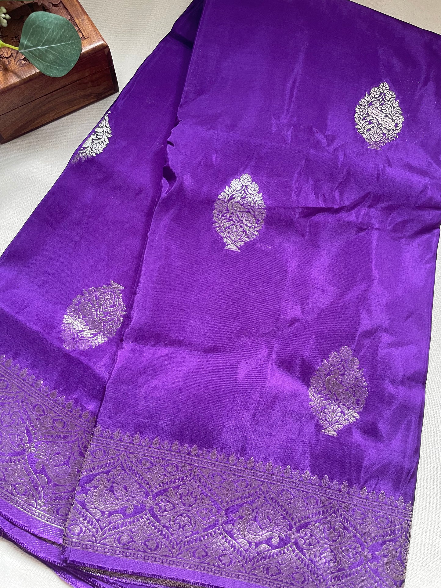 Purple Mashru Silk Saree