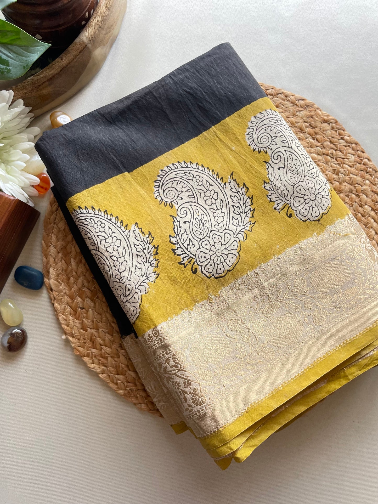 Ajrakh HandPrint 01 Maheshwari Silk Cotton Saree