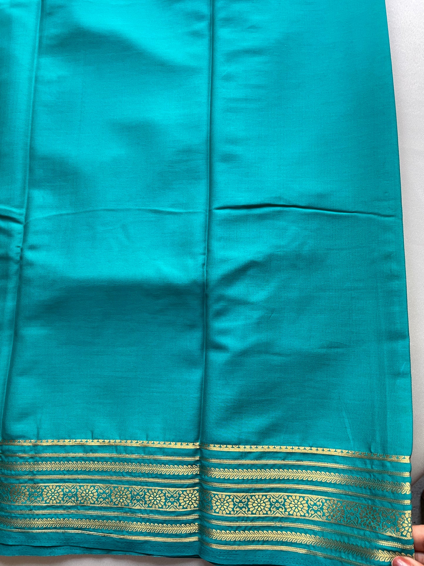 Pista Green Semi Mysore Silk Saree