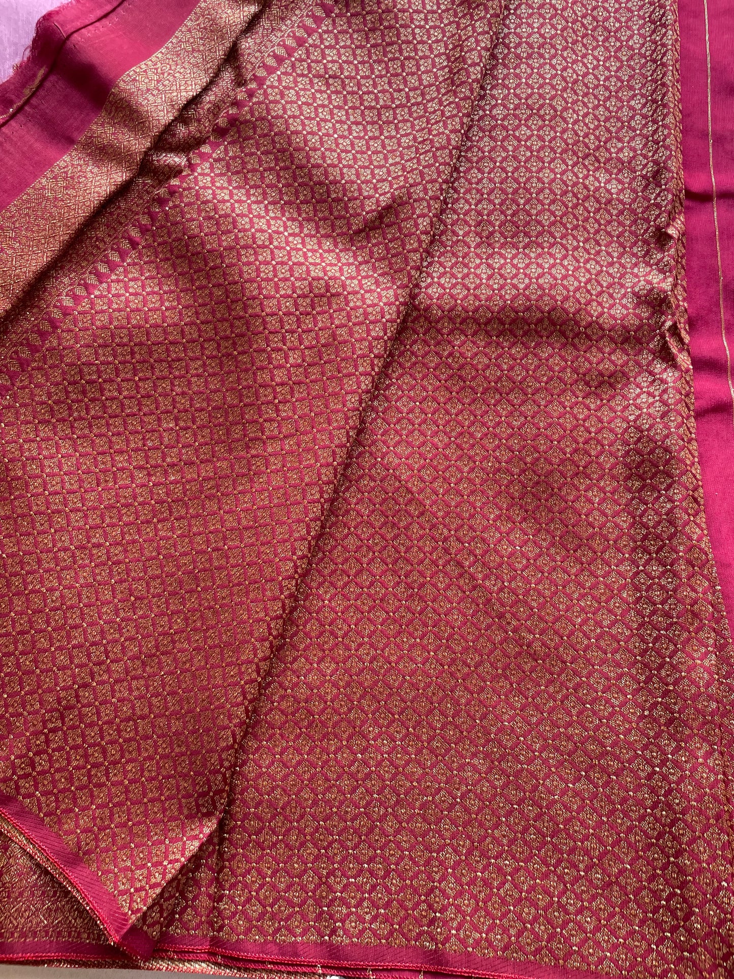 Pink Jaal Banarasi Tussar Silk Saree