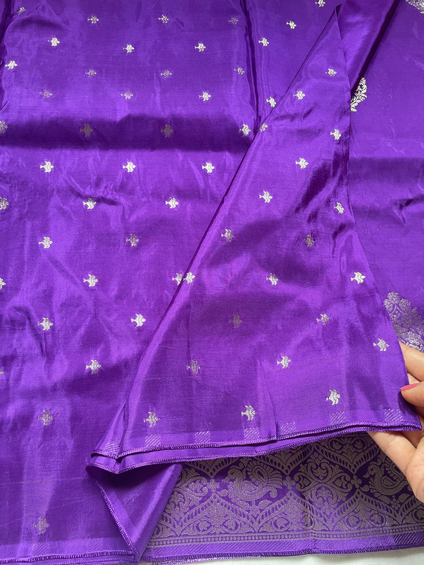 Purple Mashru Silk Saree