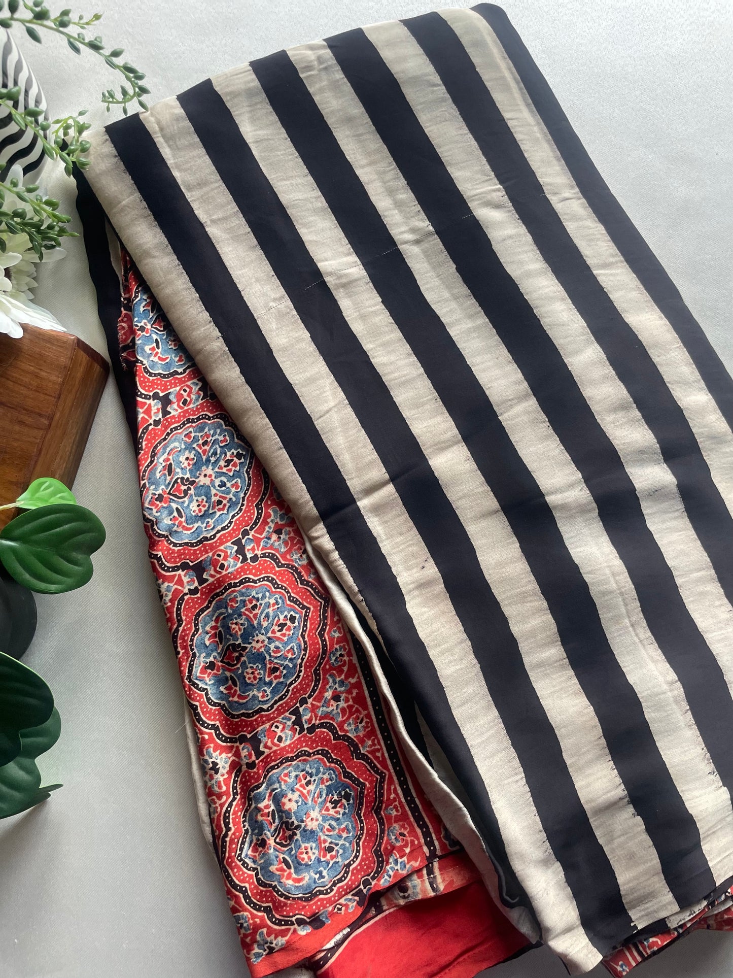 Stripe Pure Modal Silk Saree