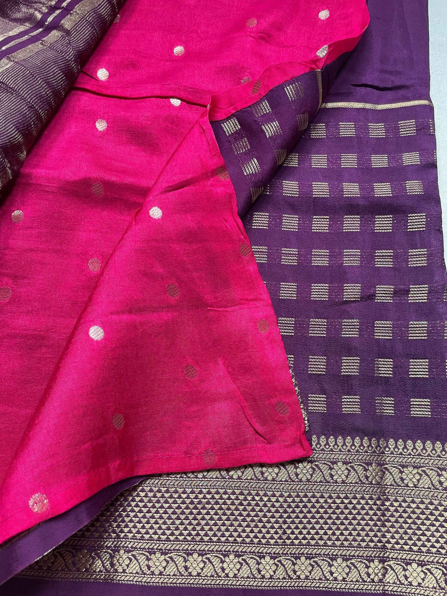 Purple Lines Viscose Crepe Saree