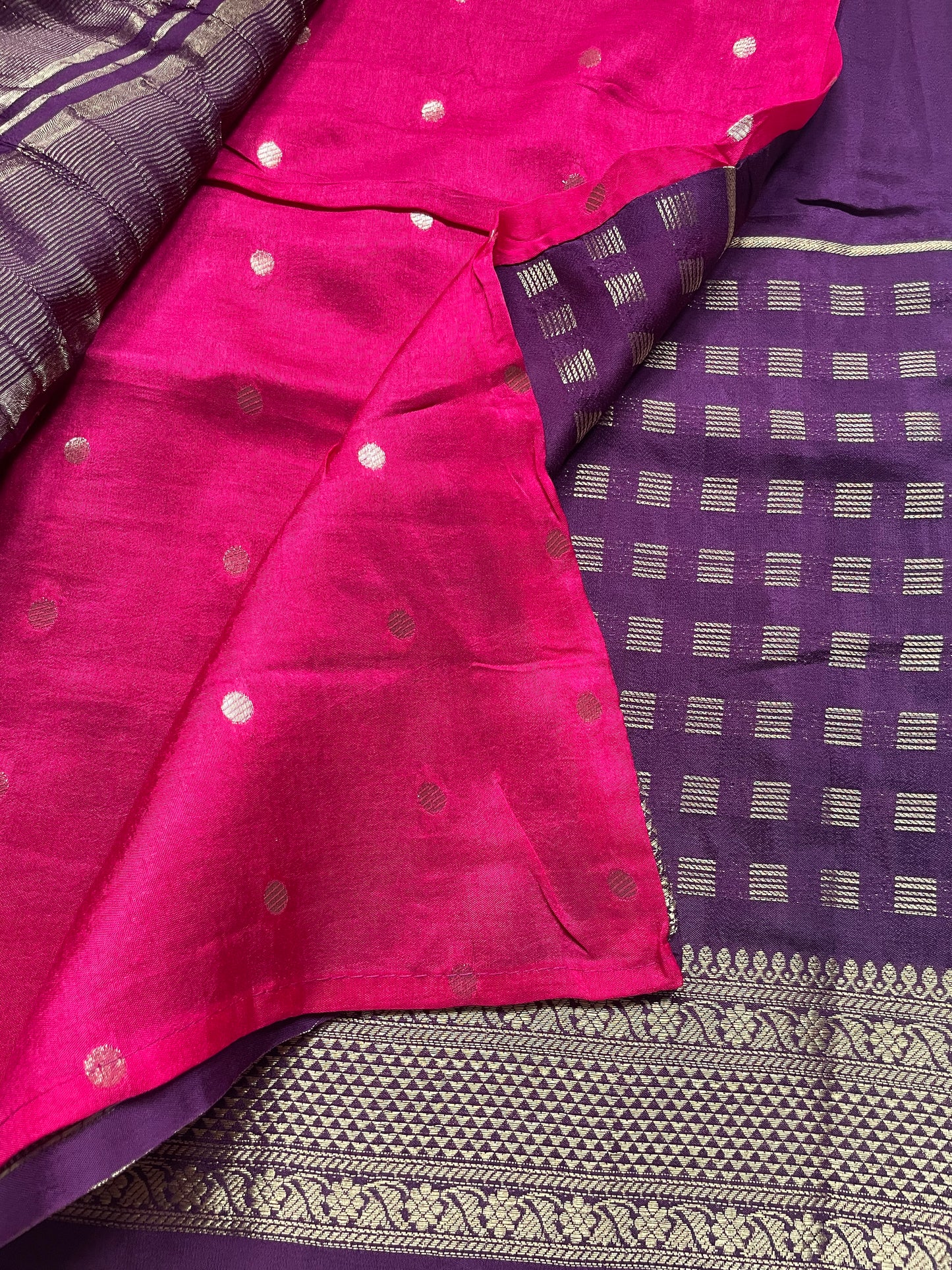 Purple Lines Viscose Crepe Saree