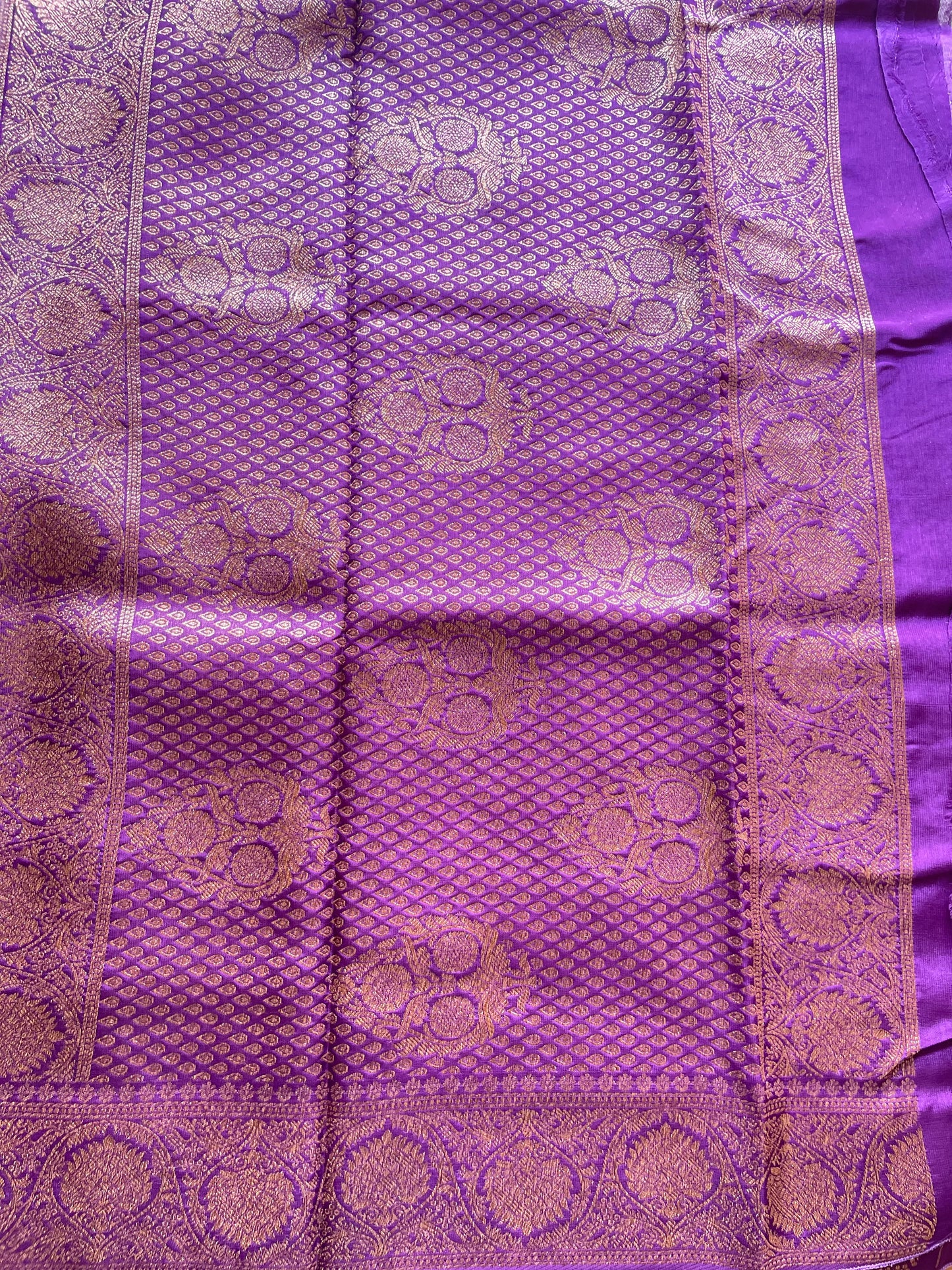 Lavender Banarasi Tussar Silk Saree