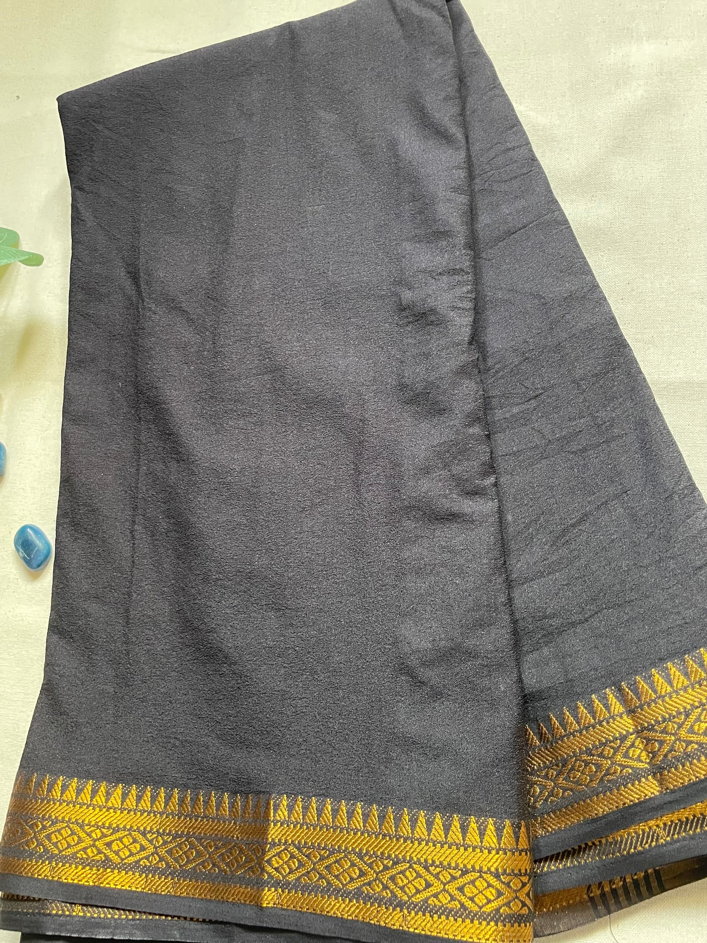 Black Chinnon Crepe Saree