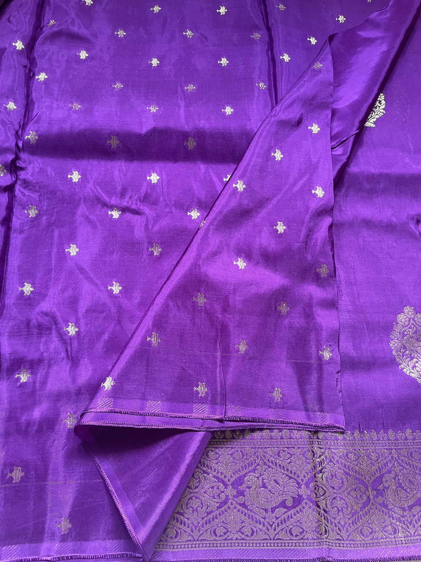 Purple Mashru Silk Saree