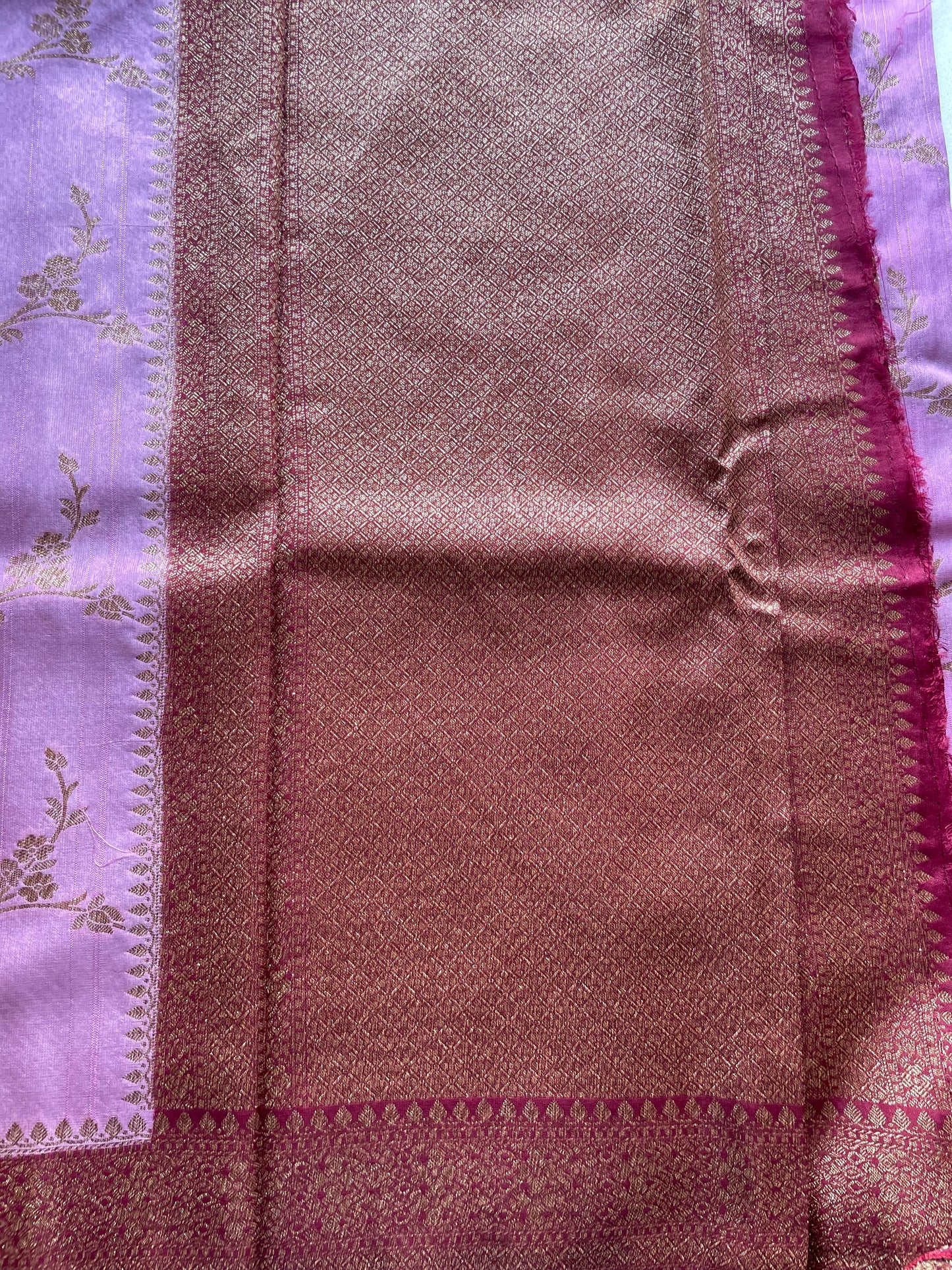 Pink Jaal Banarasi Tussar Silk Saree