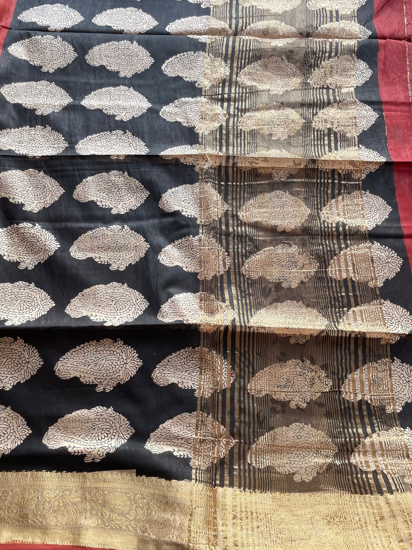Ajrakh HandBlock 03 Maheshwari Silk Cotton Saree
