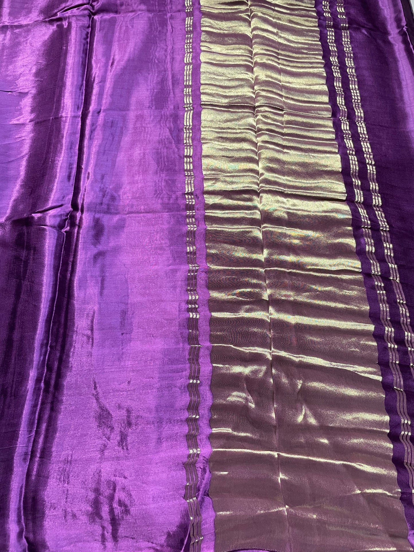 Purple Zari Pallu Modal Silk Saree