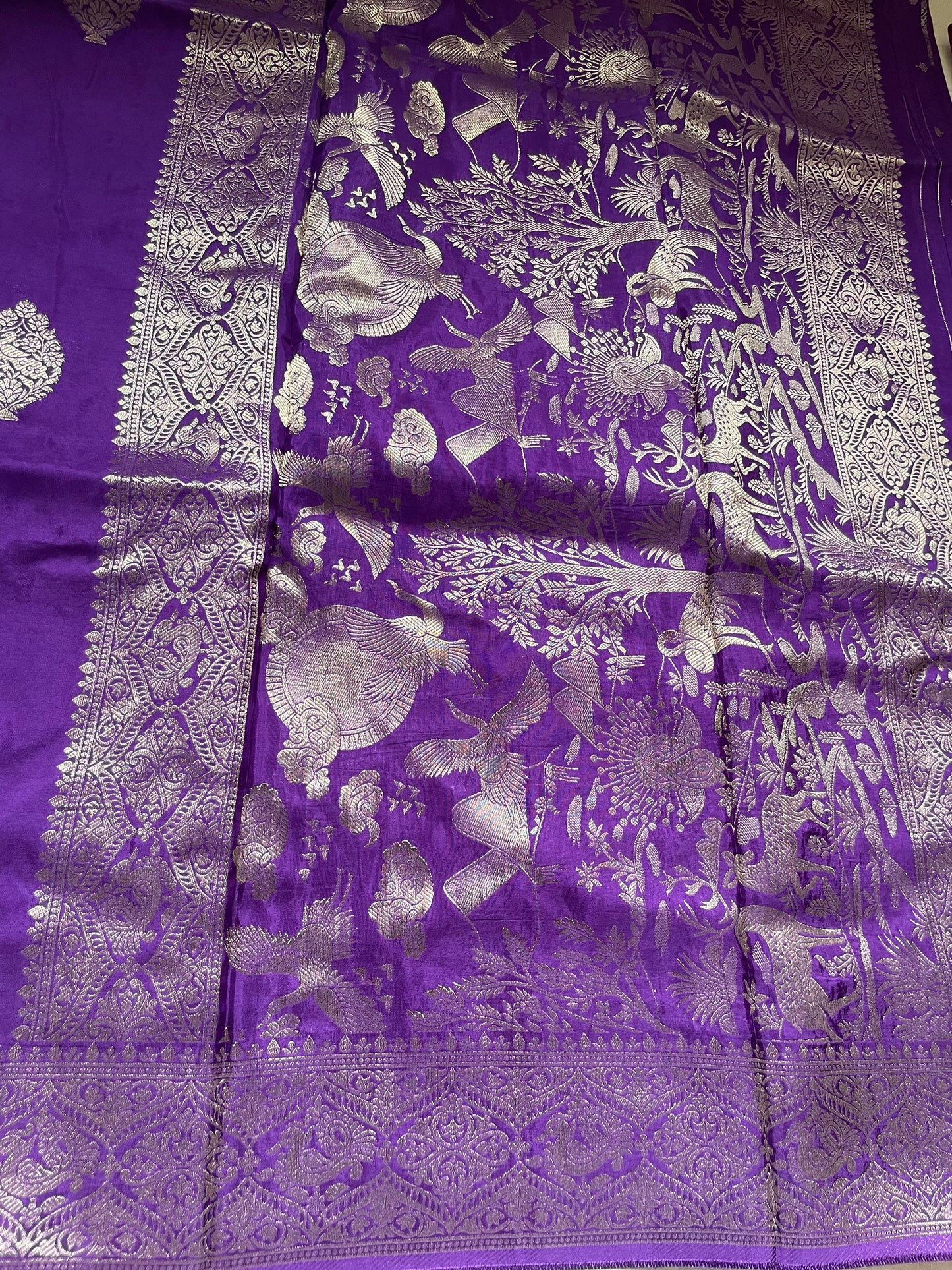 Purple Mashru Silk Saree