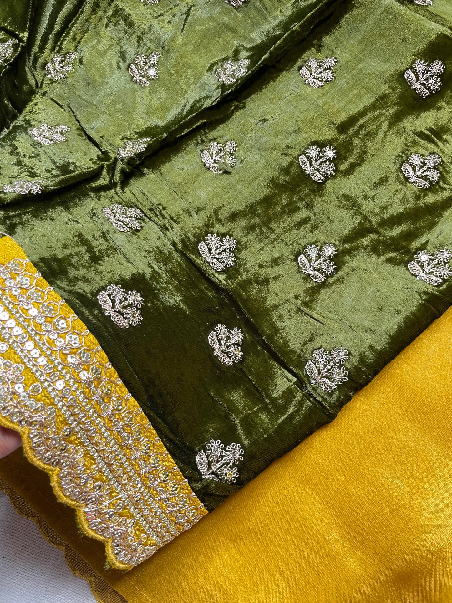 Yellow Lace border Tissue Saree