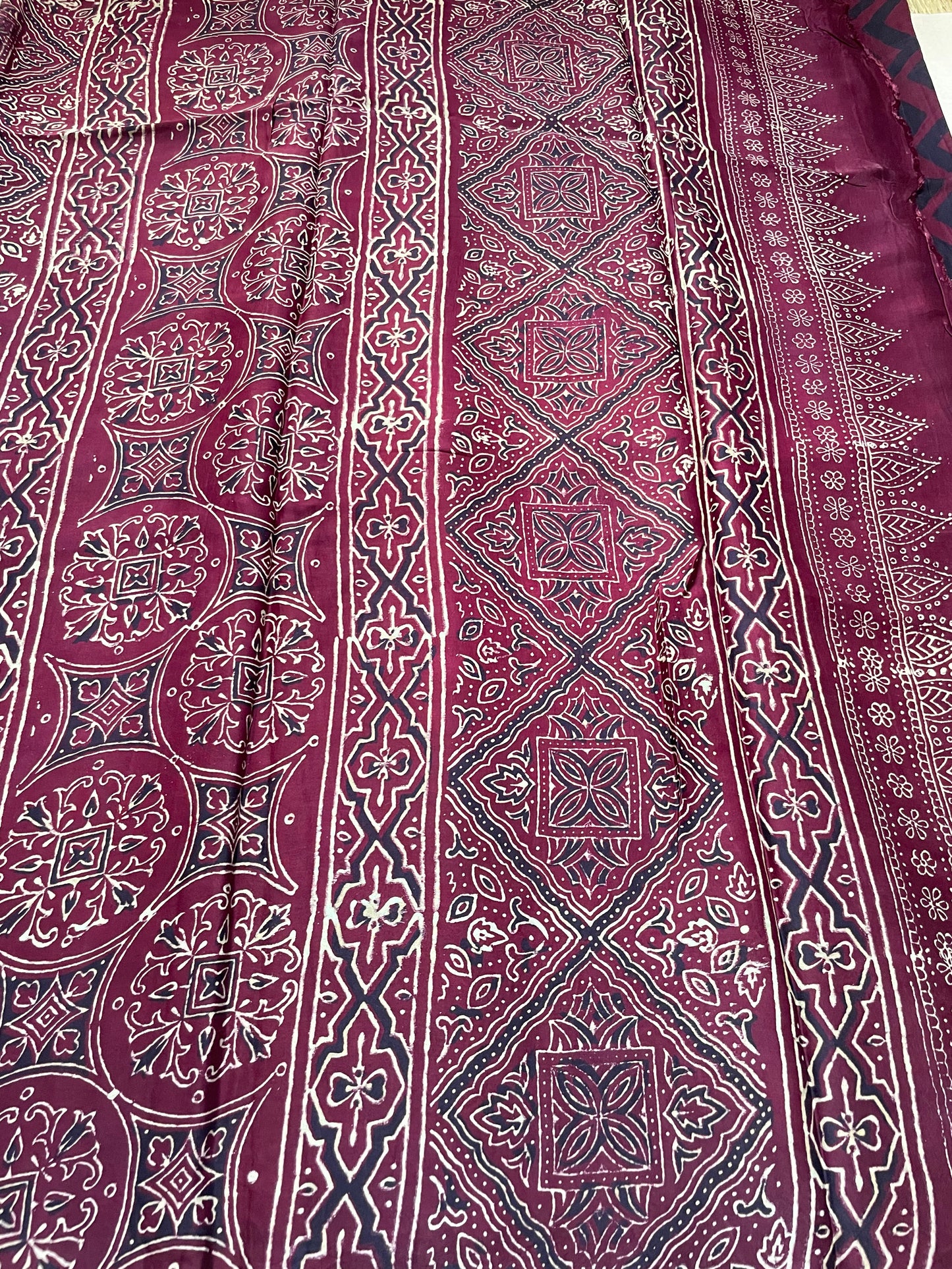 Dark Wine ZigZag Modal Silk Saree