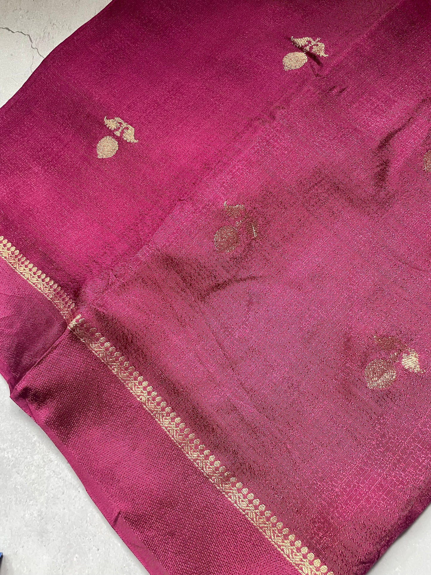 Wine Viscose Banarasi Crepe Silk Saree