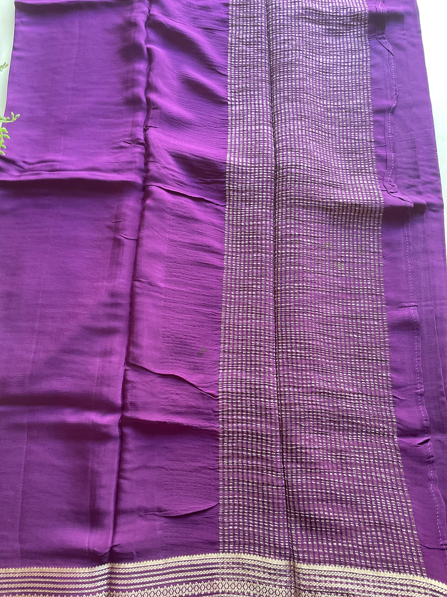 Purple Soft Crepe Silk Saree