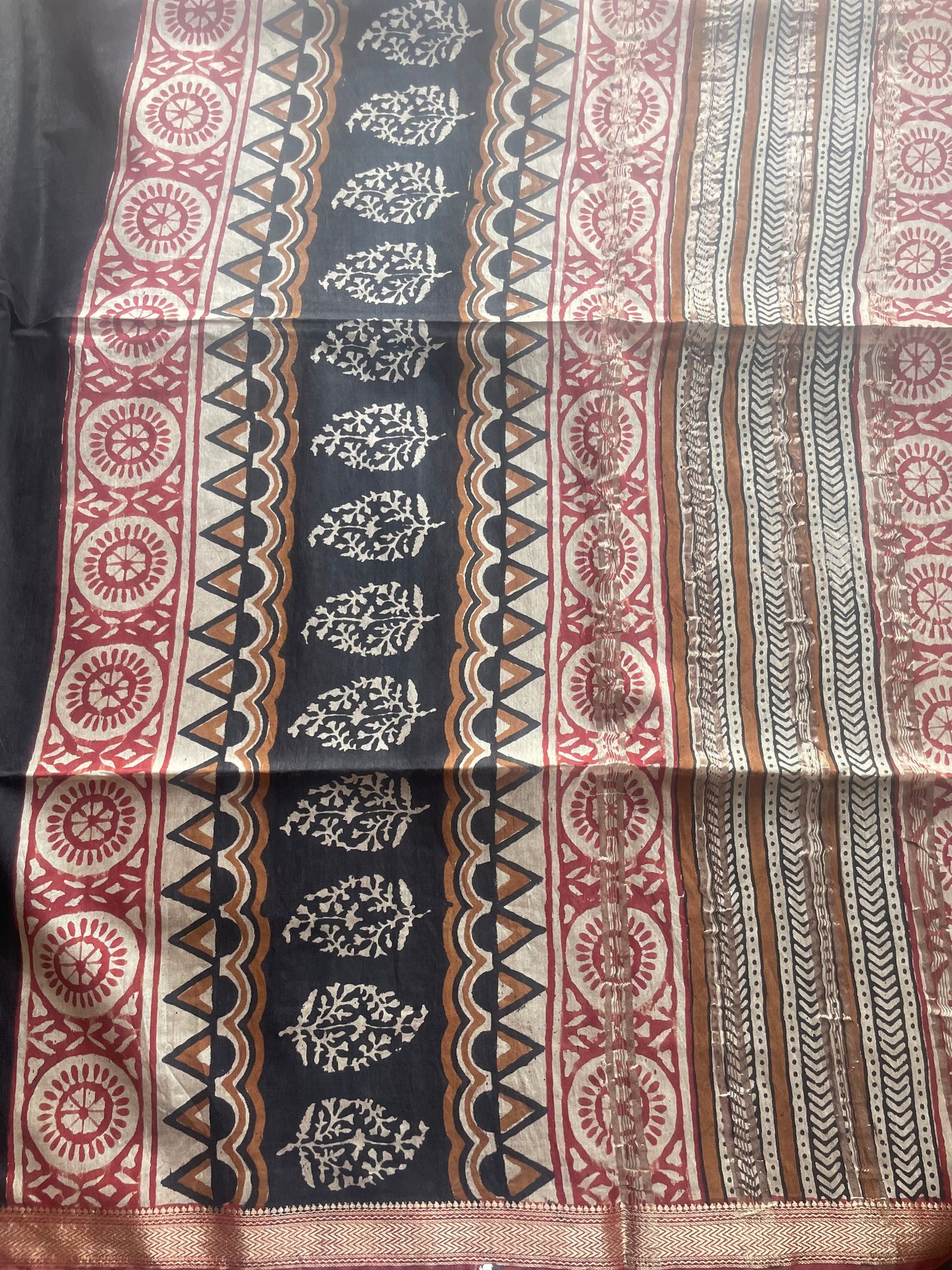 Ajrakh HandBlock 05 Maheshwari Silk Cotton Saree