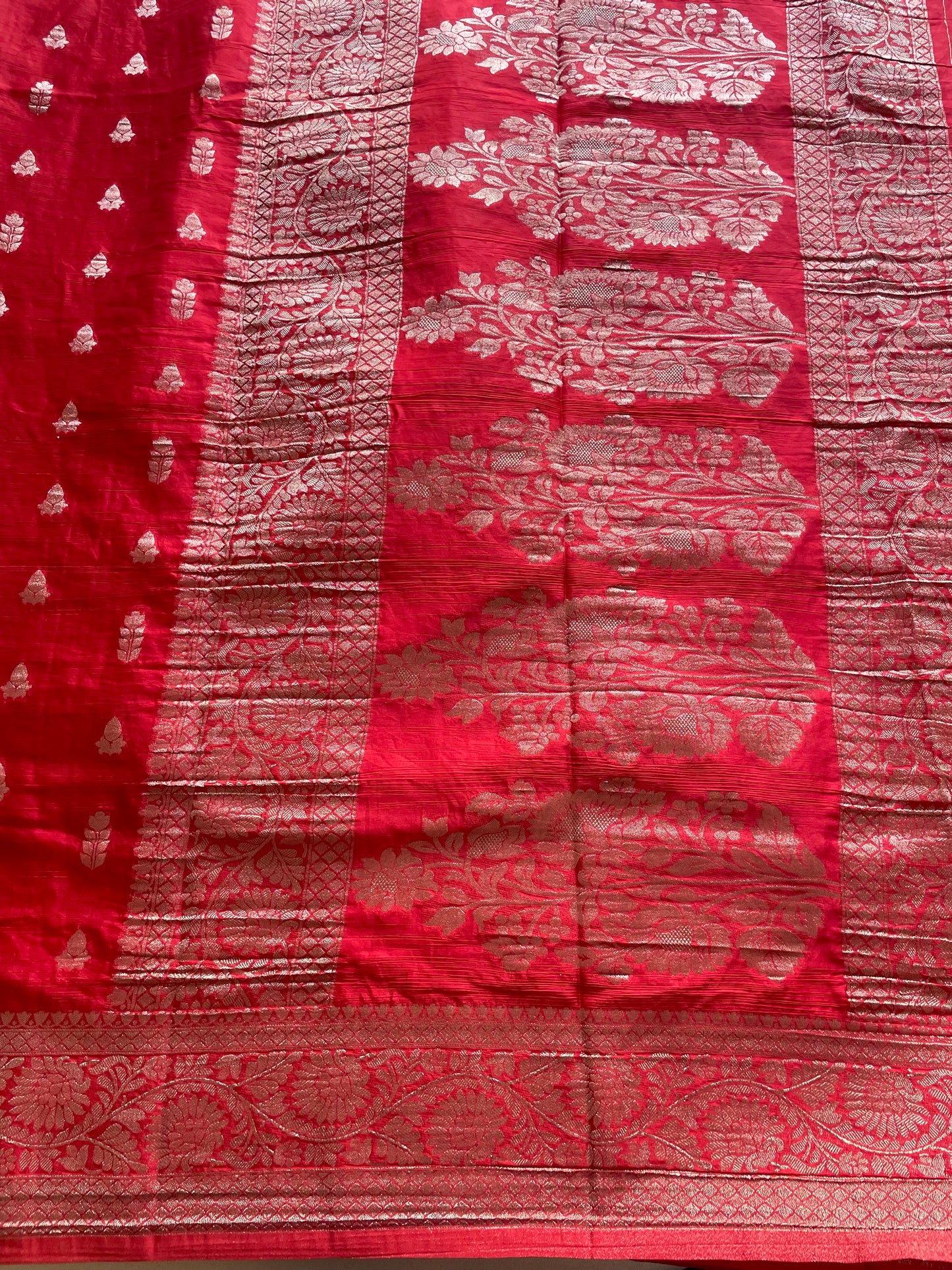 Red Banarasi Soft Crepe Saree