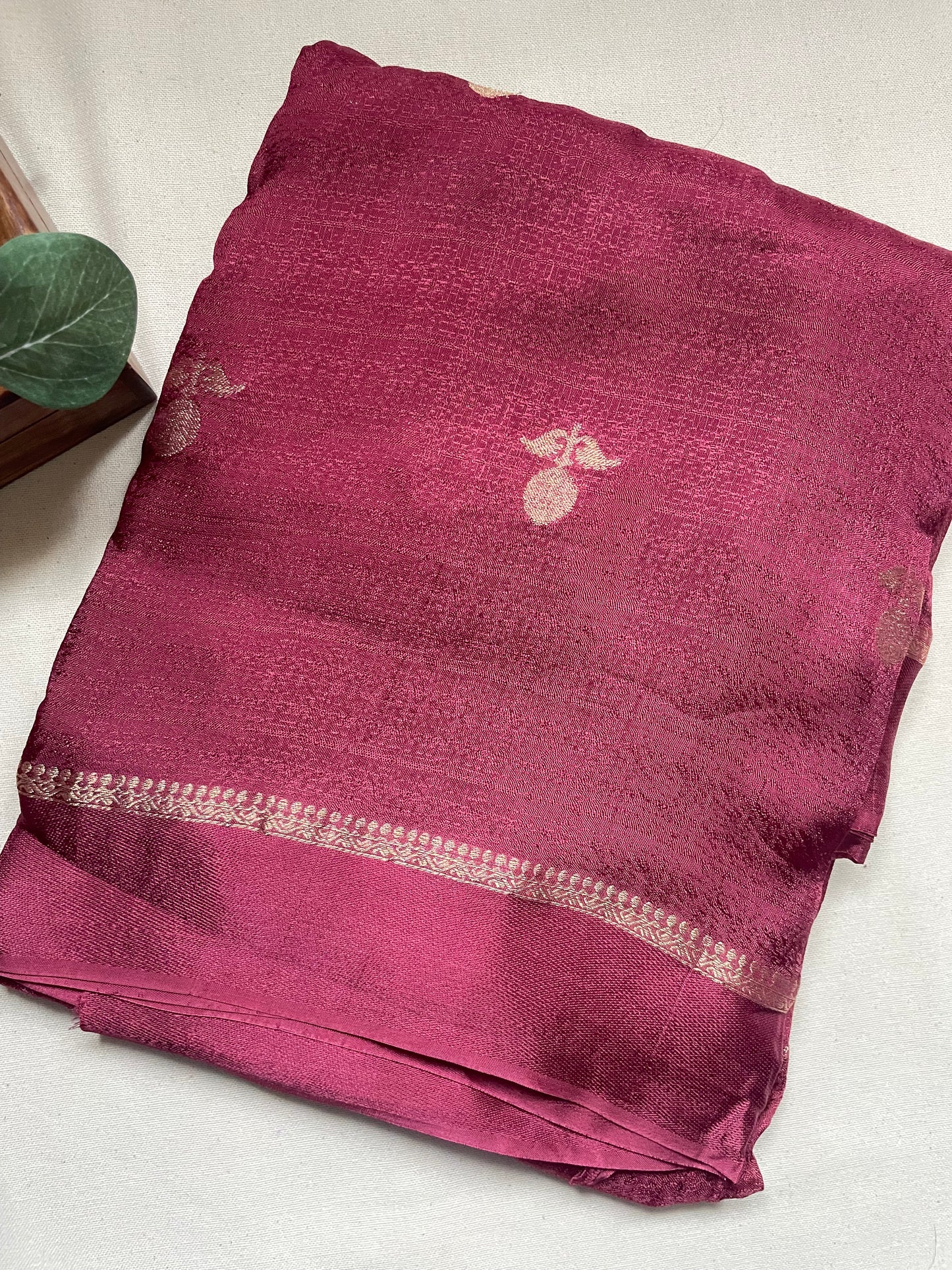 Brown Viscose Banarasi Crepe Silk Saree