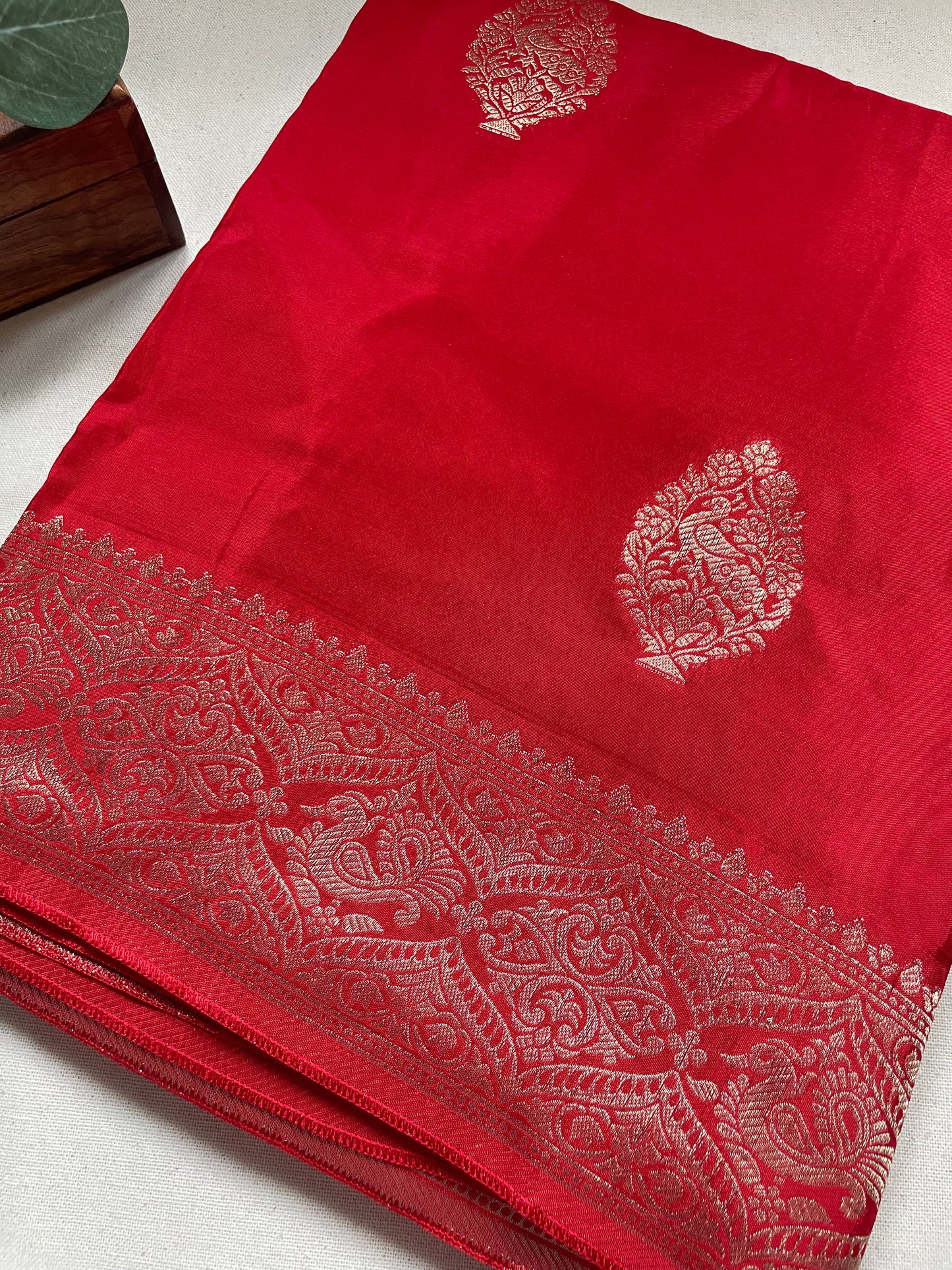 Red Mashru Silk Saree