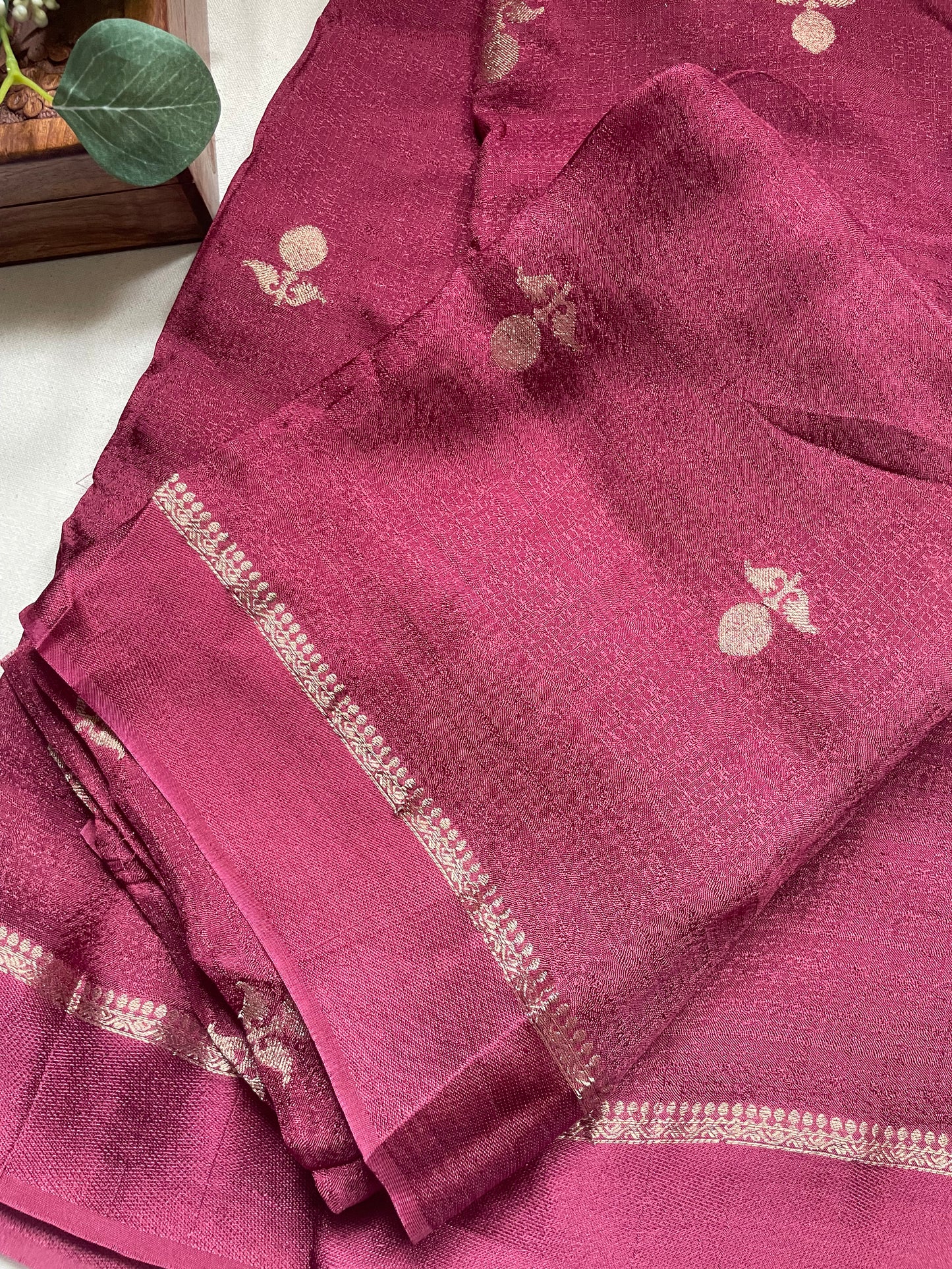 Brown Viscose Banarasi Crepe Silk Saree
