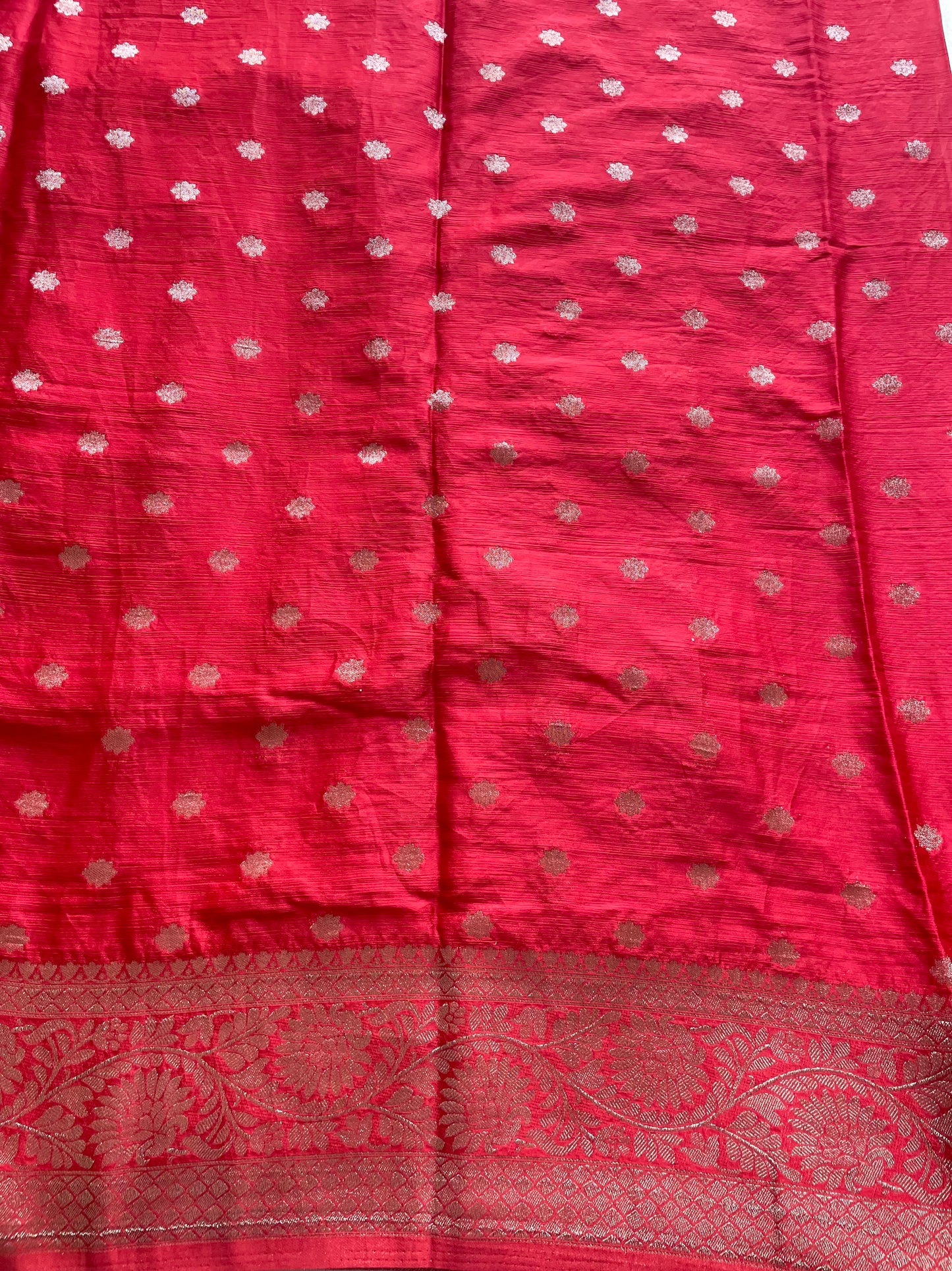 Red Banarasi Soft Crepe Saree