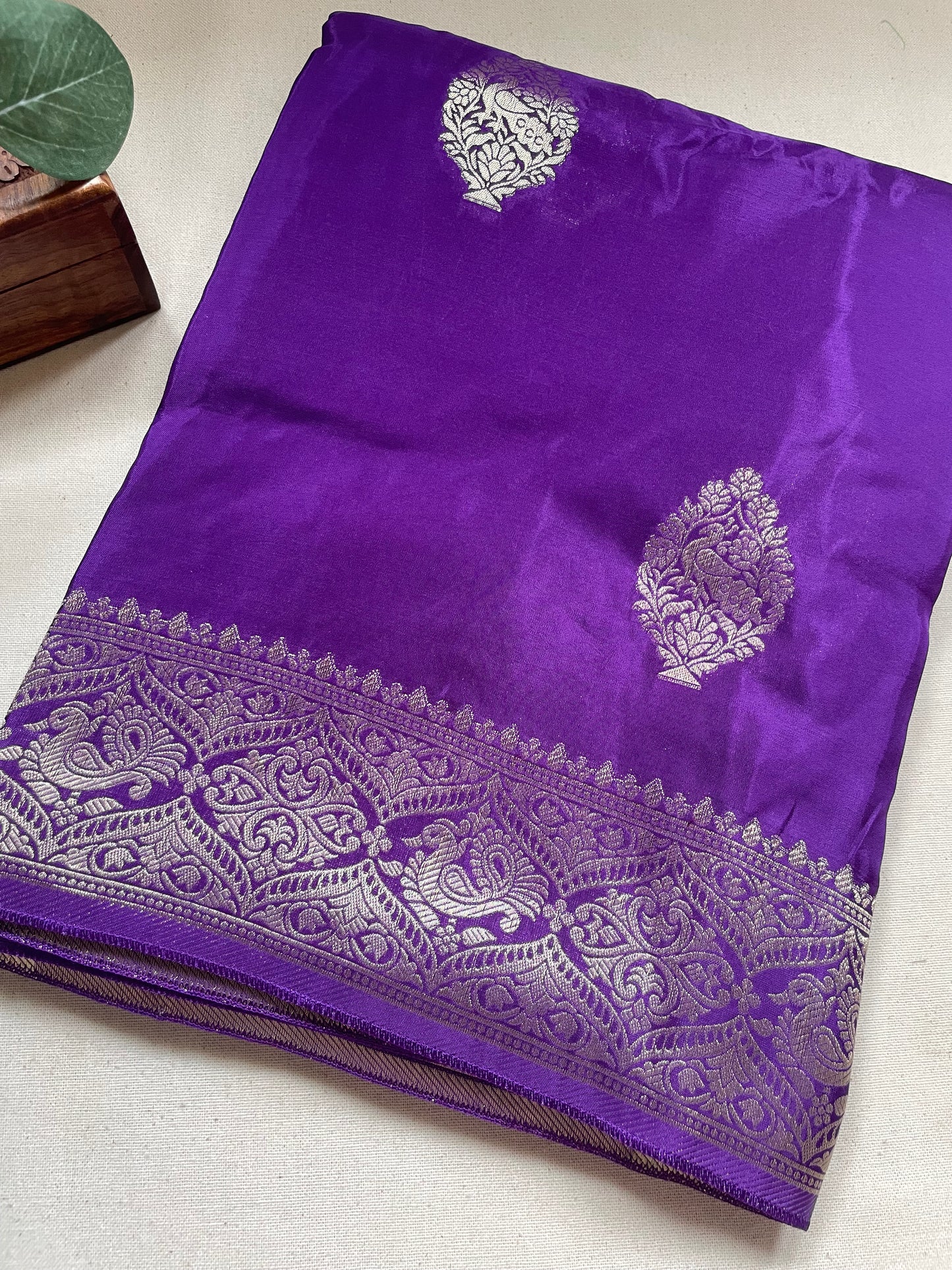 Purple Mashru Silk Saree