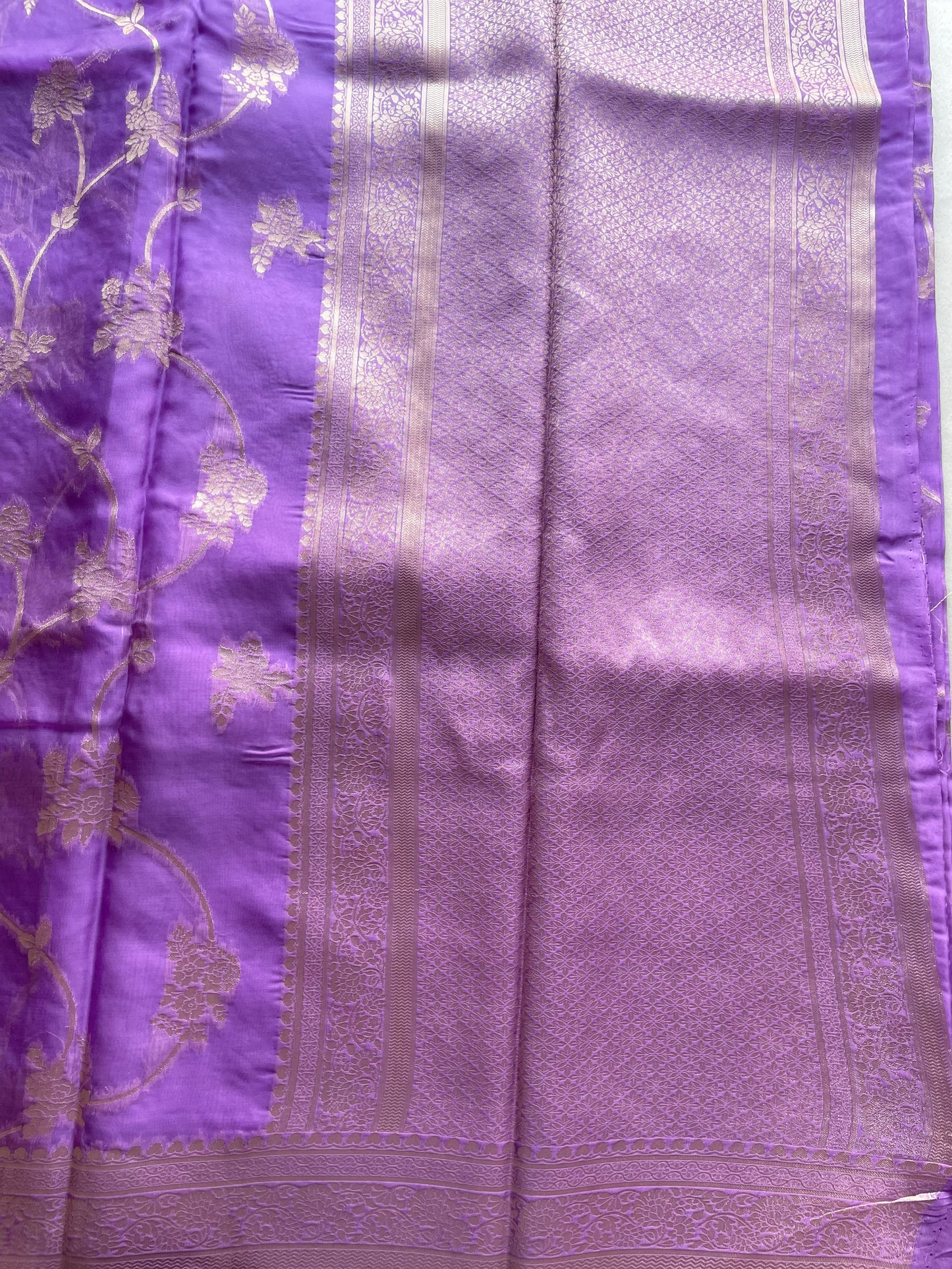 Lavender Jaal Banarasi Georgette Saree