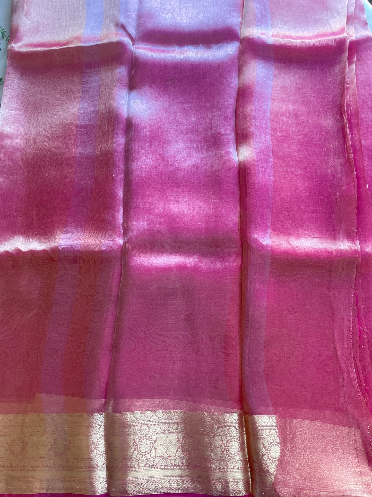 Pink Pure Tissue Silk Saree