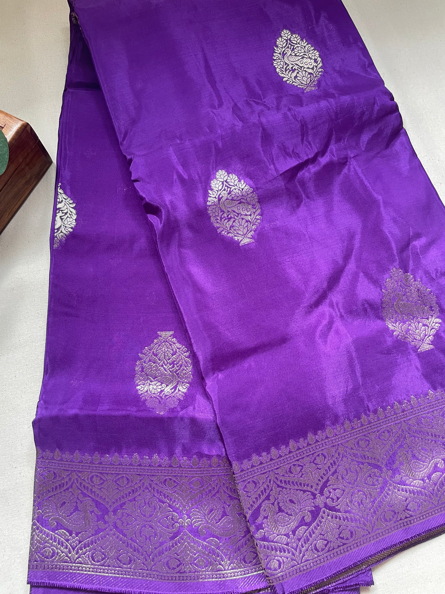 Purple Mashru Silk Saree