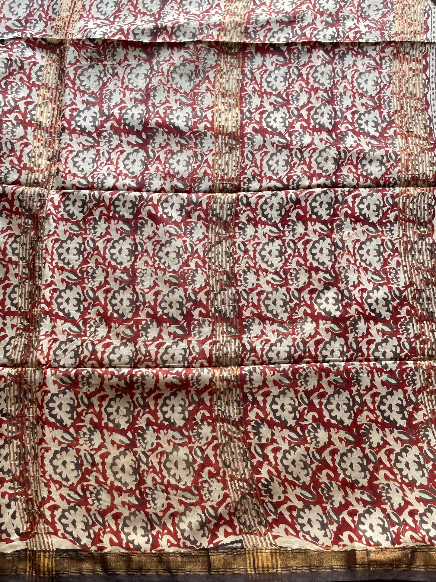 Ajrakh HandBlock 05 Chanderi Silk Cotton Saree