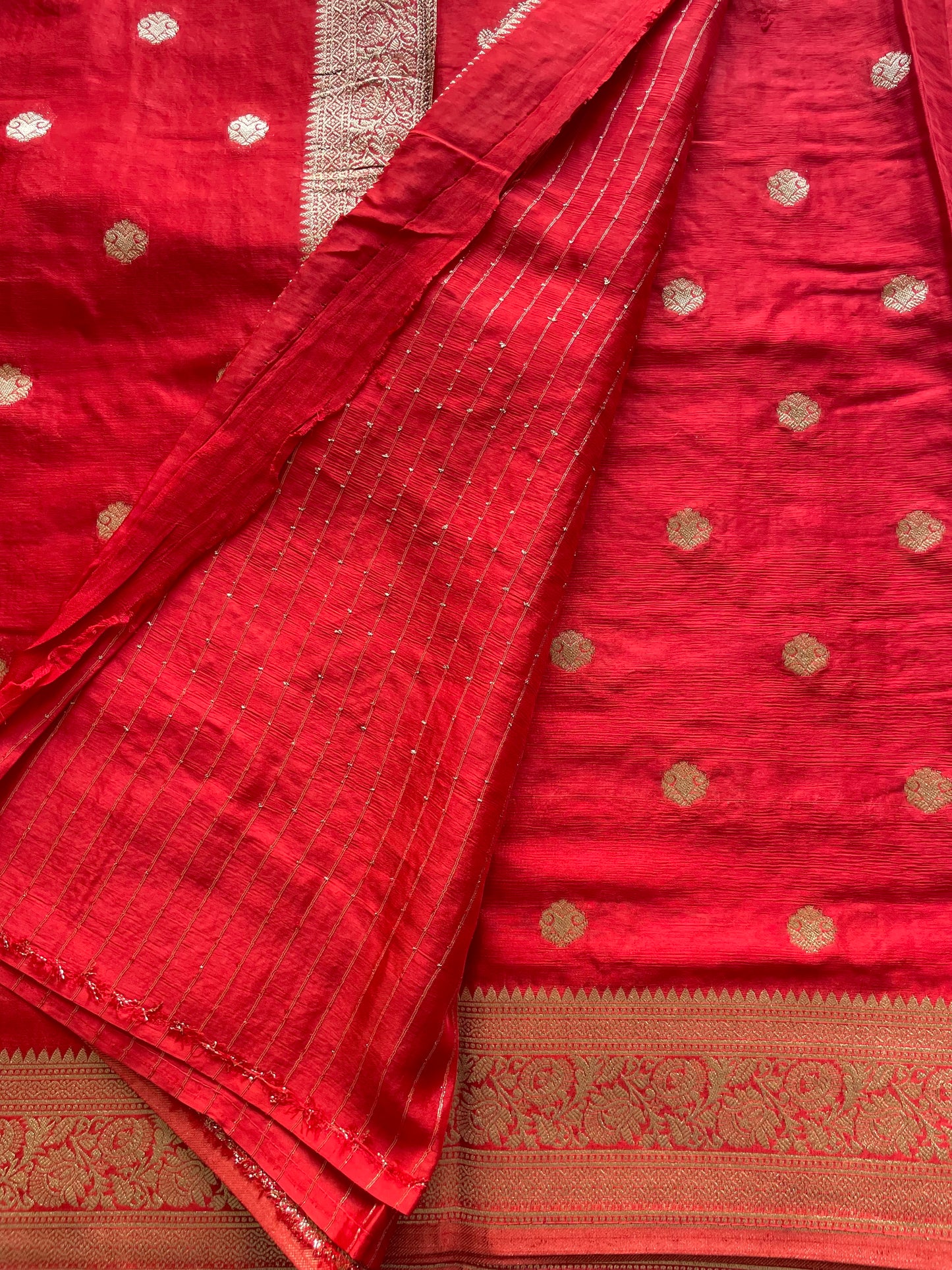 Red Banarasi Soft Crepe Saree