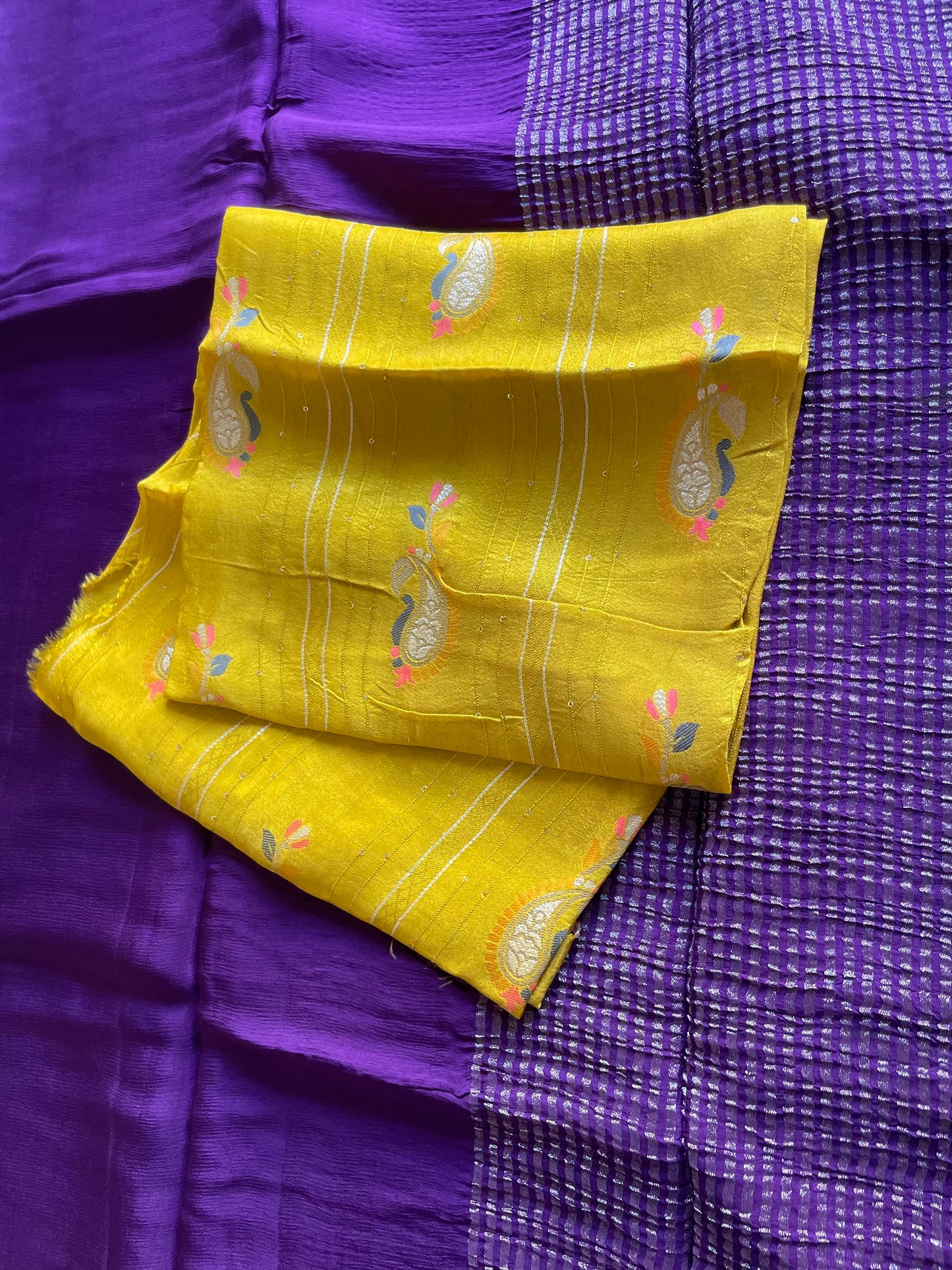 Purple Soft Crepe Silk Saree