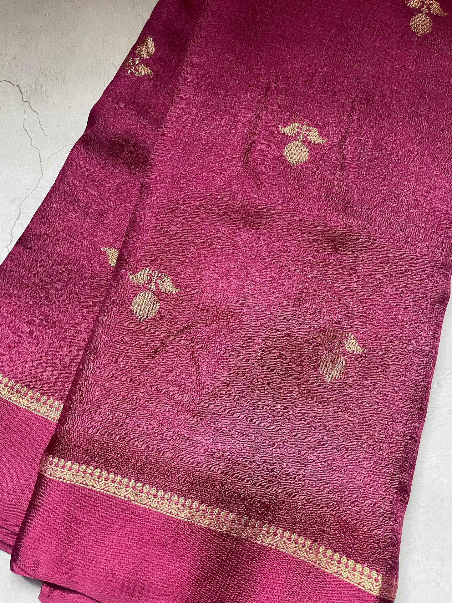 Wine Viscose Banarasi Crepe Silk Saree