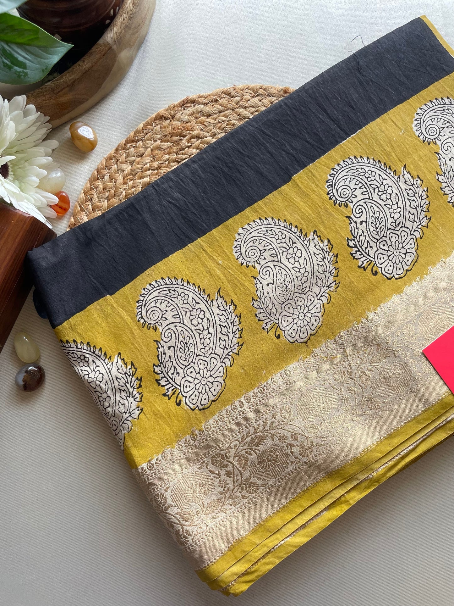 Ajrakh HandPrint 01 Maheshwari Silk Cotton Saree