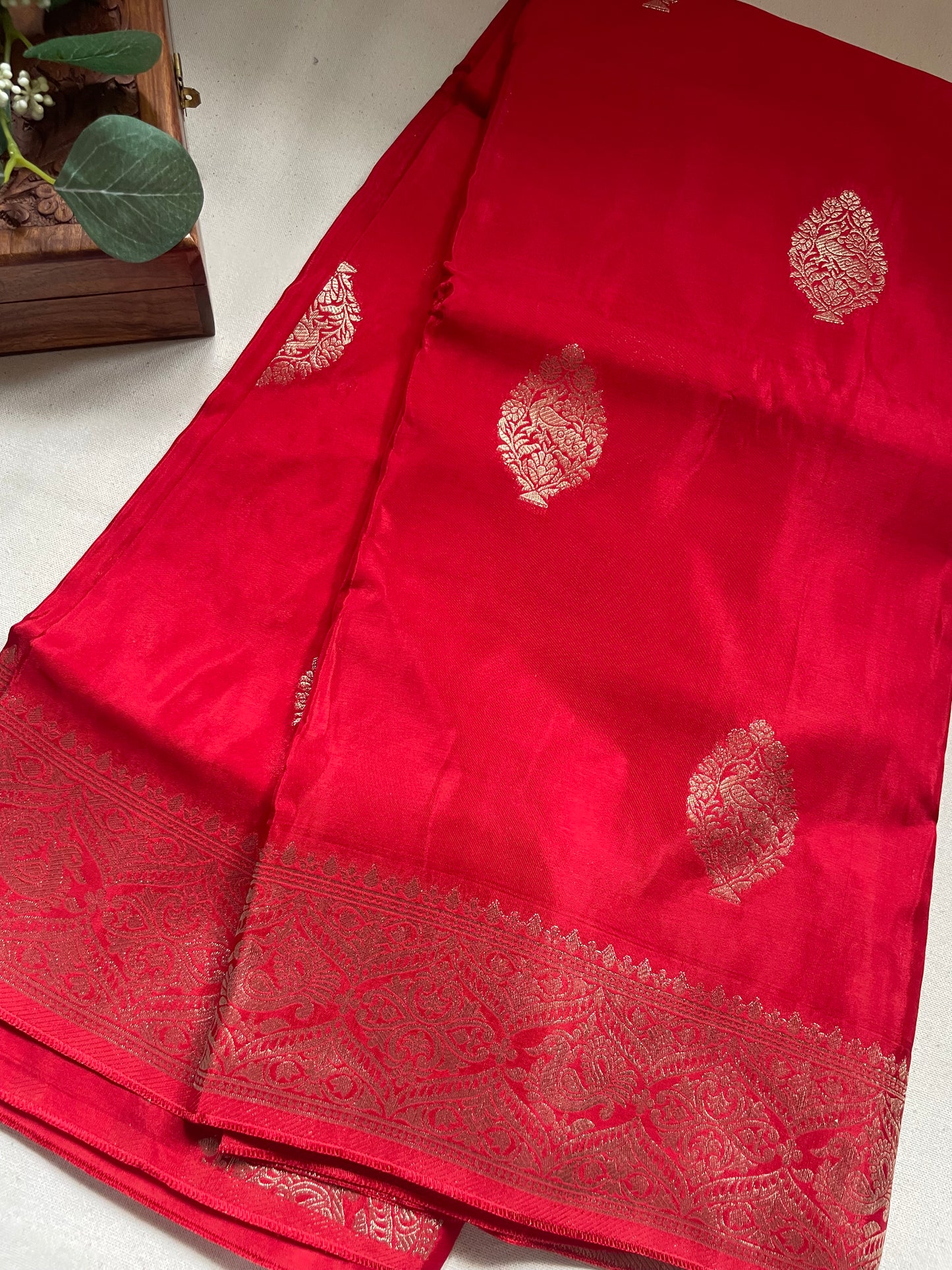 Red Mashru Silk Saree