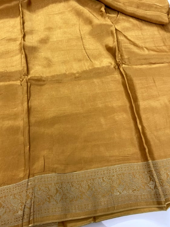 Yellow Meenakari Pallu Dola Silk Saree