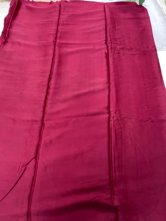 Maroon Plain Pure Modal Silk Saree