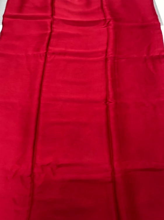 Red Plain Pure Modal Silk Saree