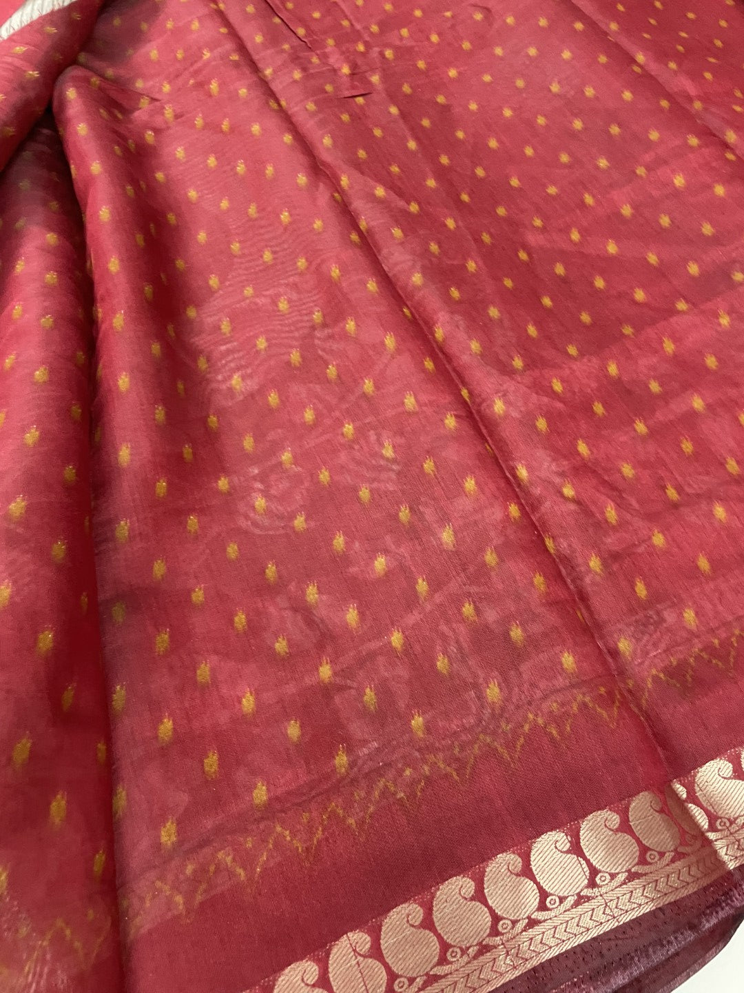 Mustard Printed Mul Cotton Saree