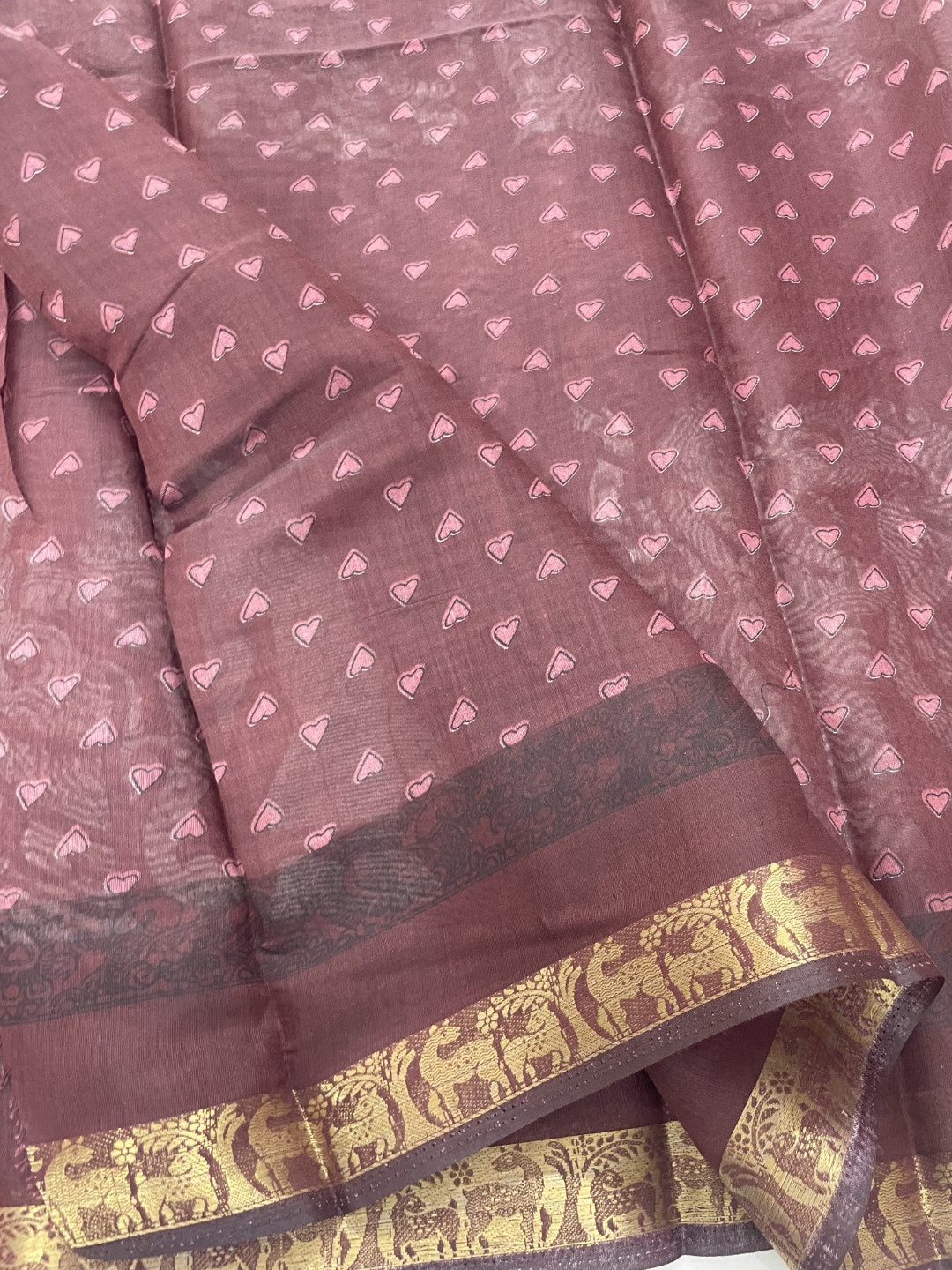 Onion Pink Kalamkari Printed Mul Cotton Saree