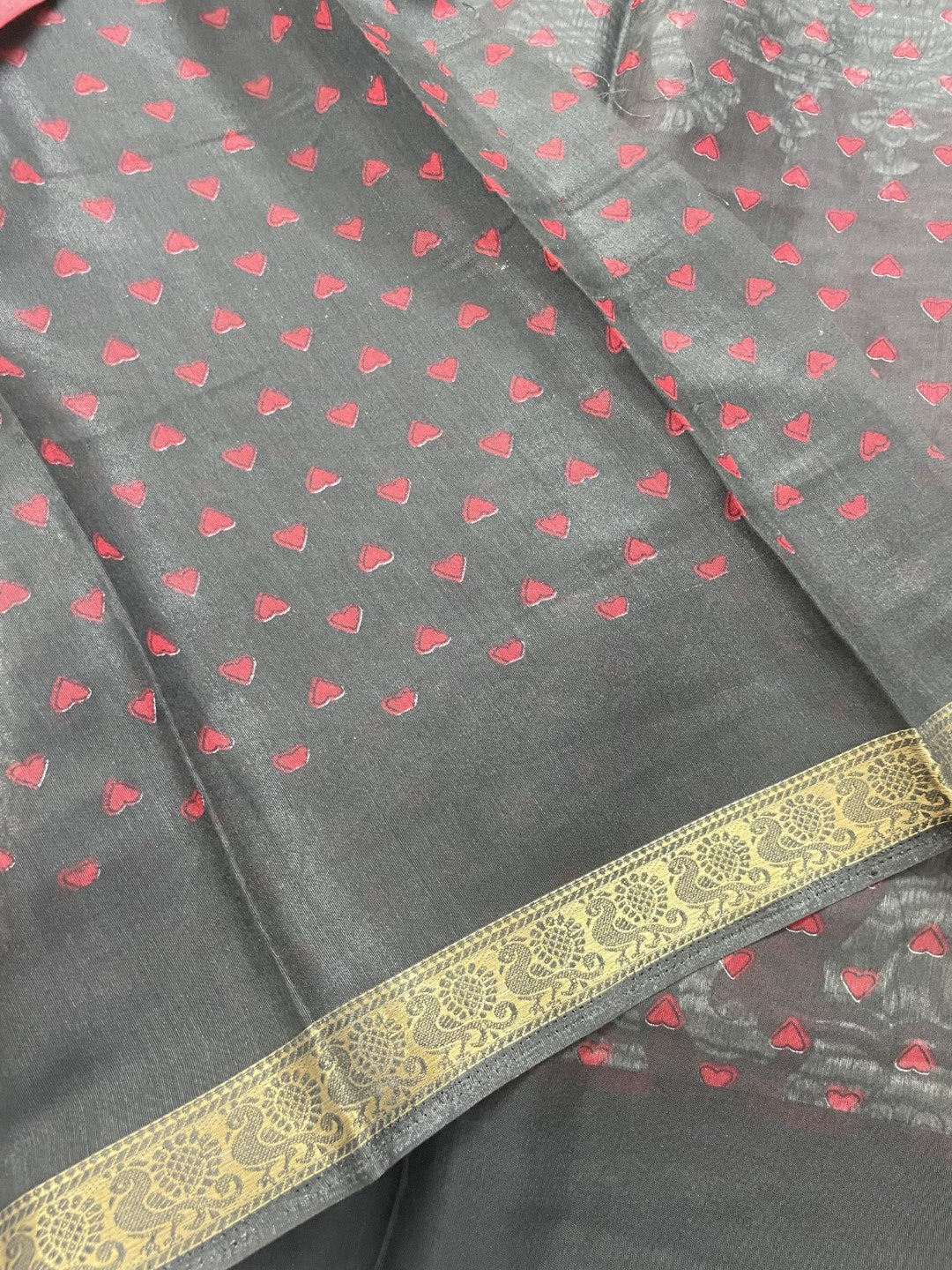 Red Kalamkari Printed Mul Cotton Saree