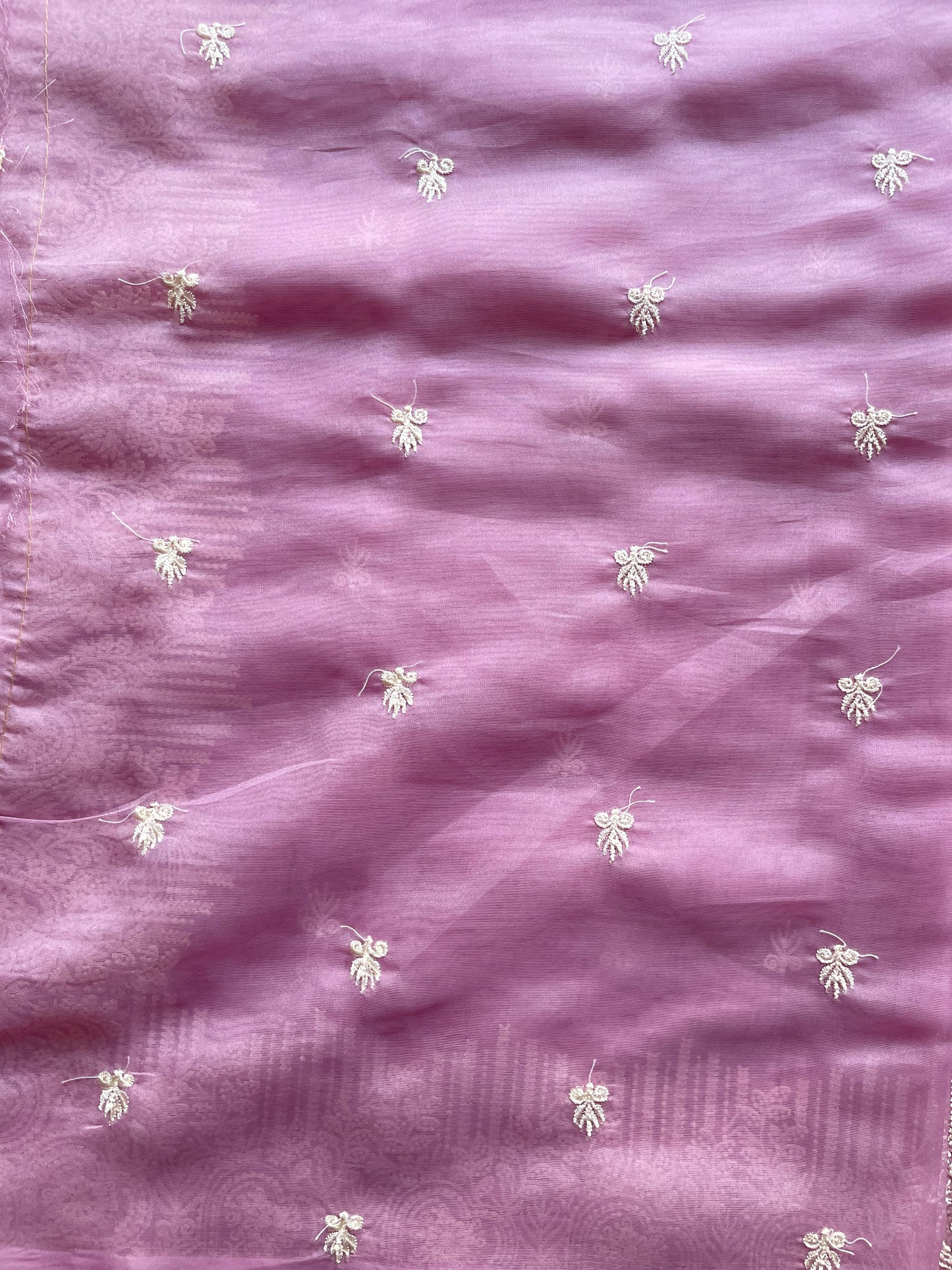 Purple Embroidered Organza Saree