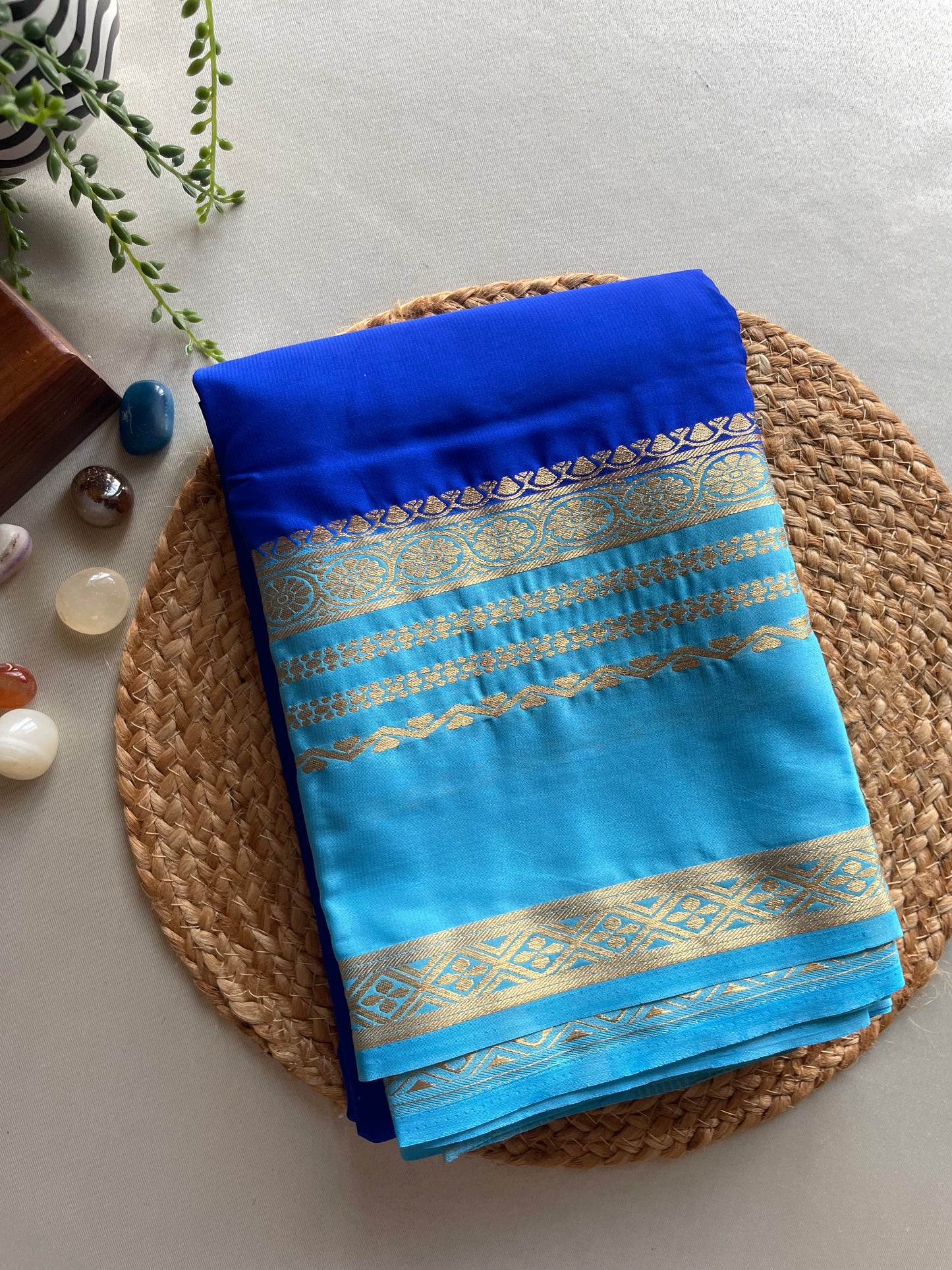Royal Blue Semi Mysore Silk Saree