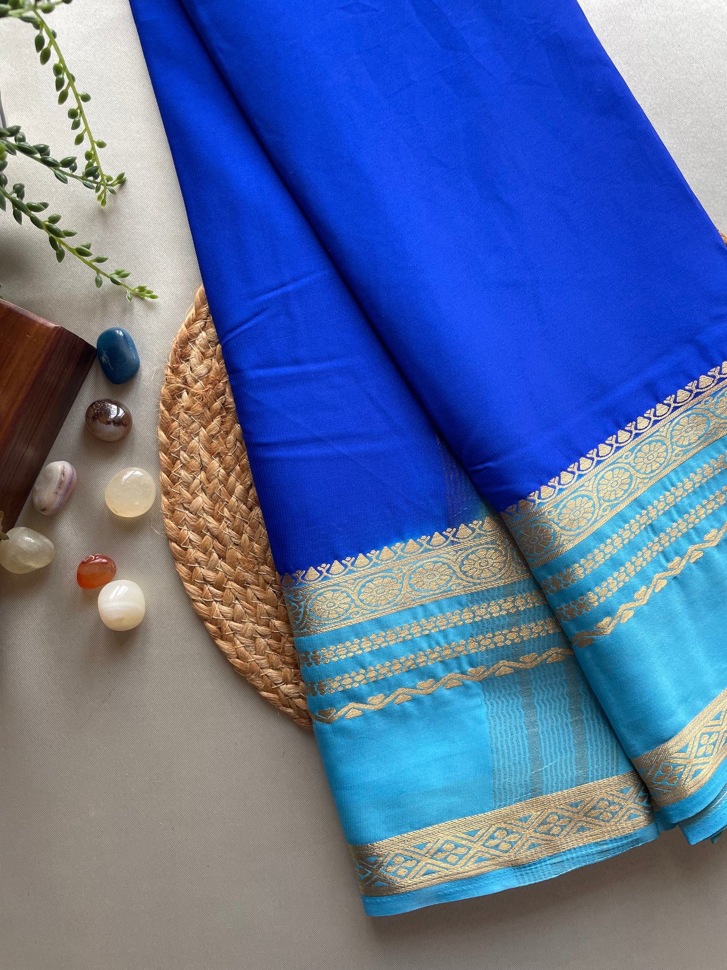 Royal Blue Semi Mysore Silk Saree