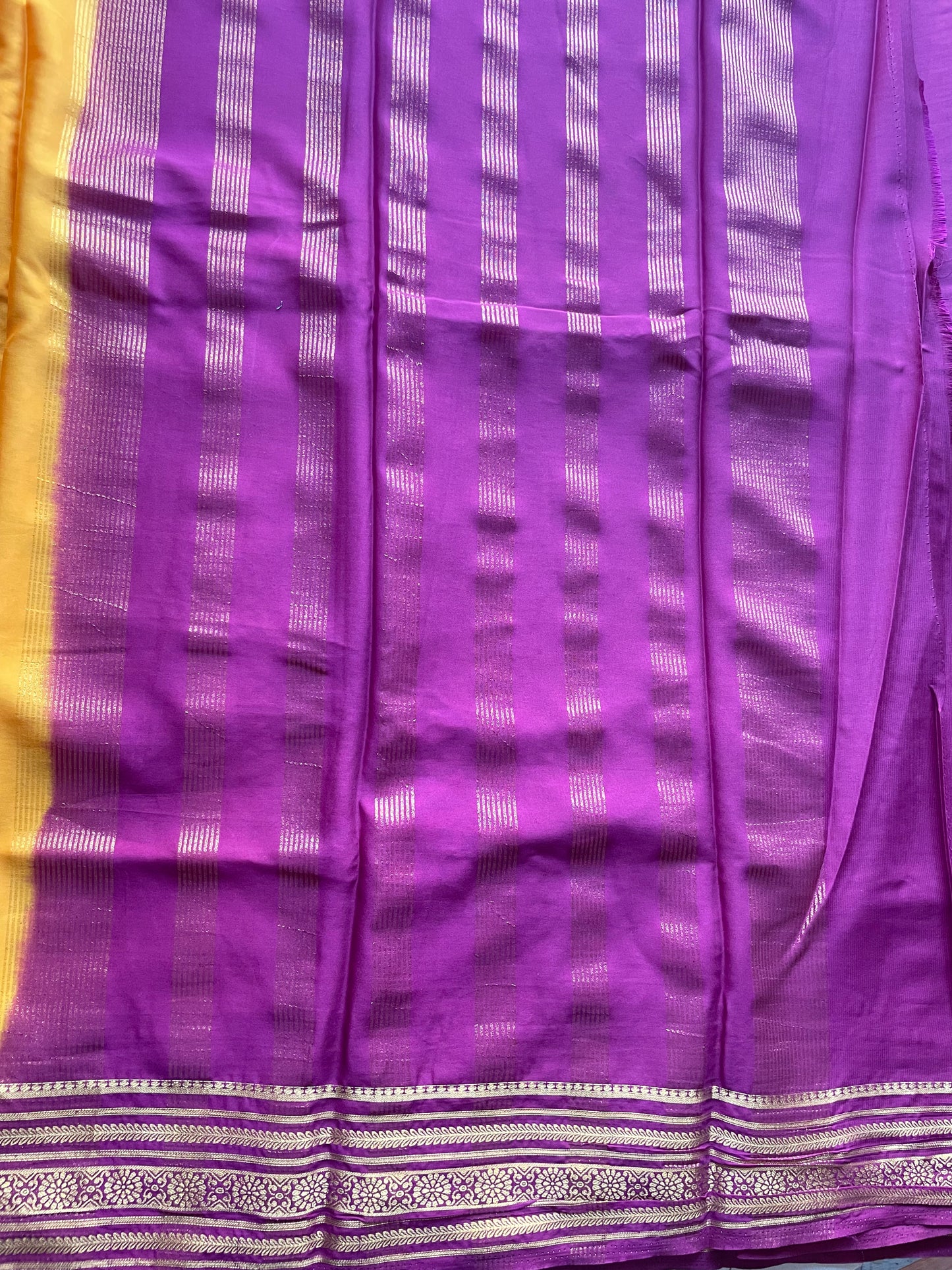 Mustard Yellow Semi Mysore Silk Saree