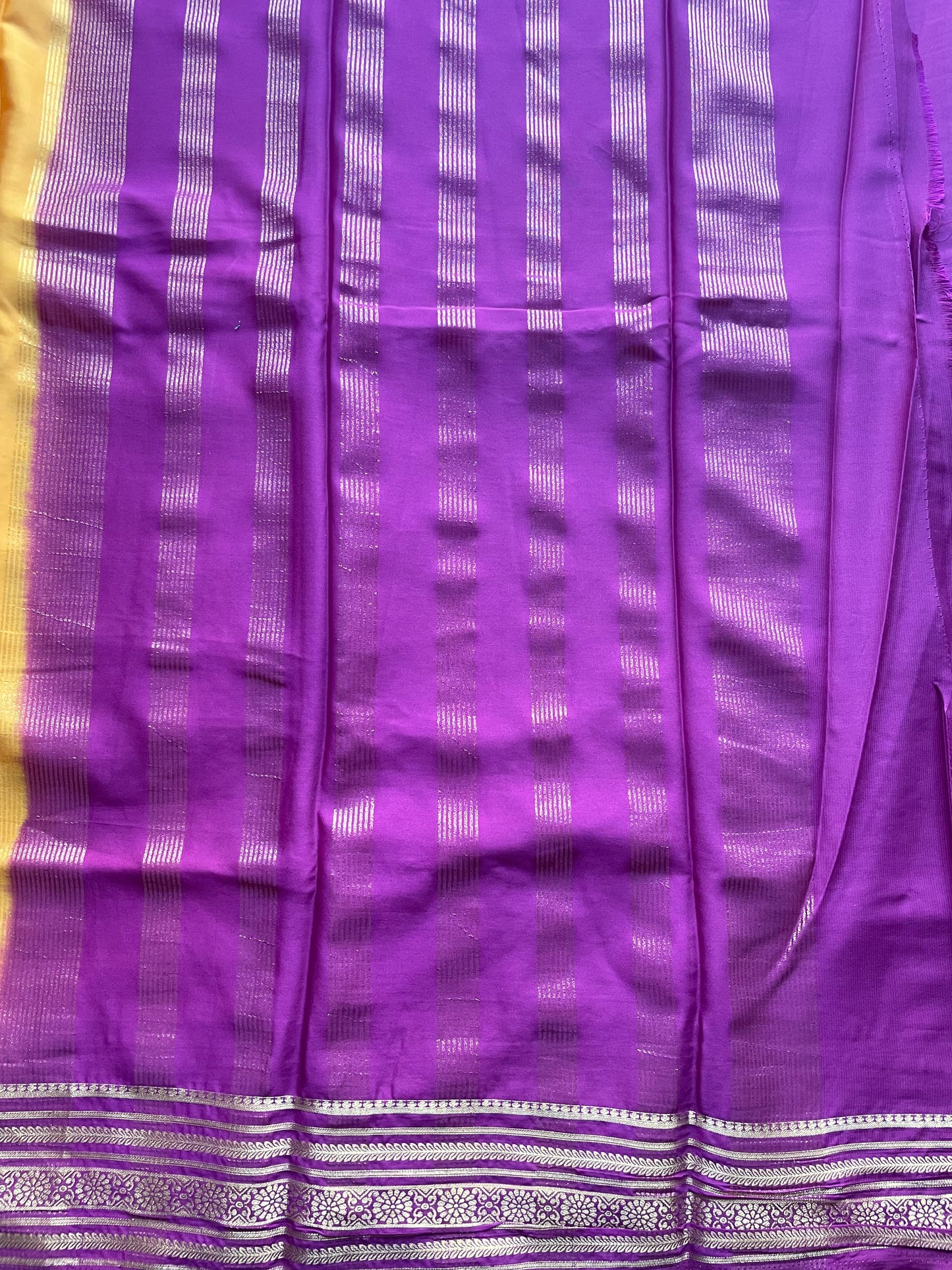 Mustard Yellow Semi Mysore Silk Saree