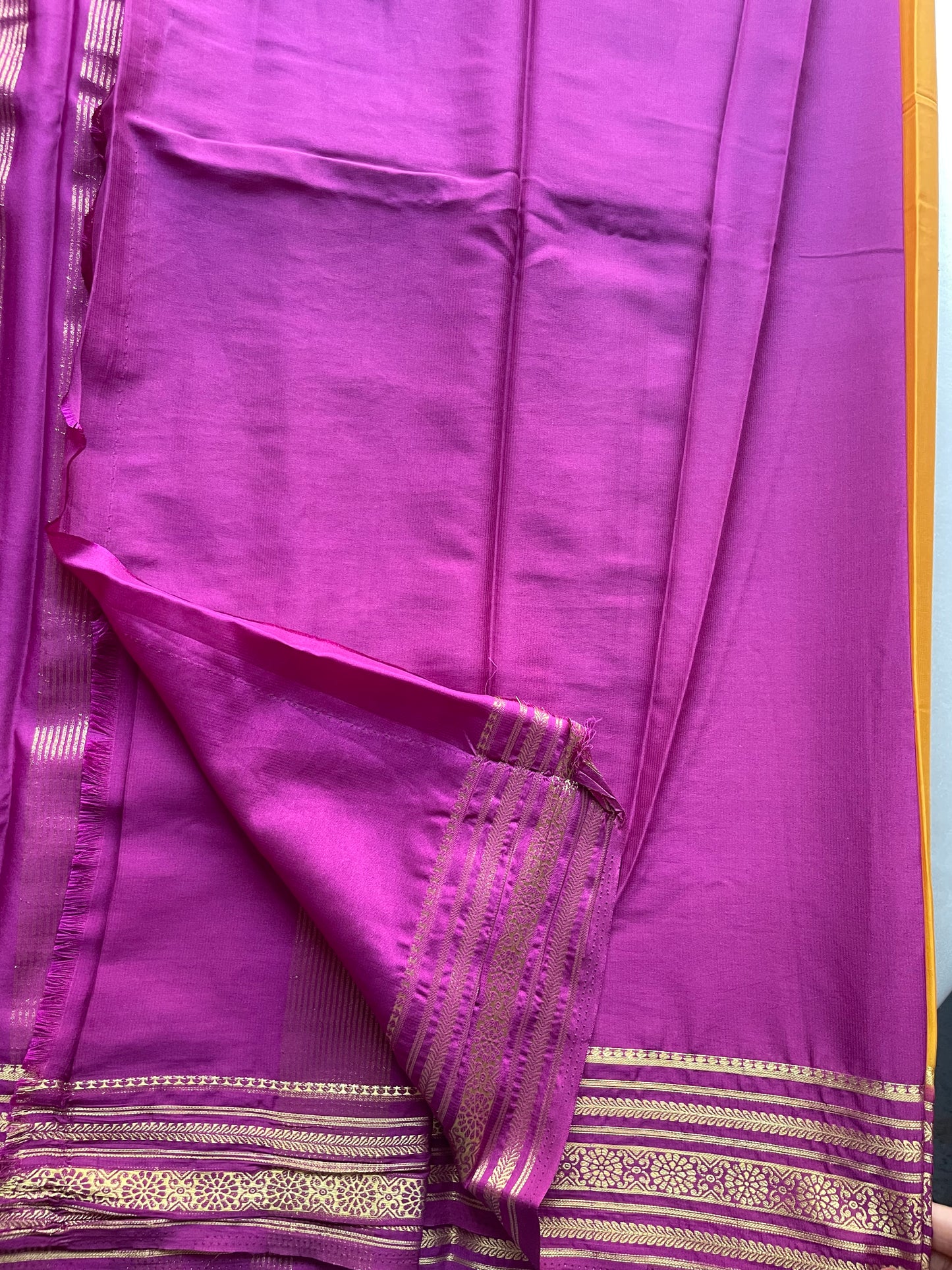 Mustard Yellow Semi Mysore Silk Saree